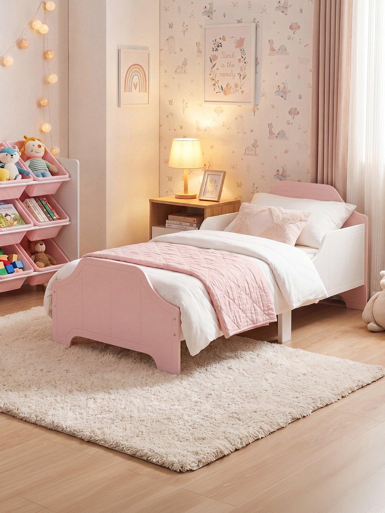 Image 1 of 7 of Liberty House Two Tone Toddler Bed - White &amp; Pink