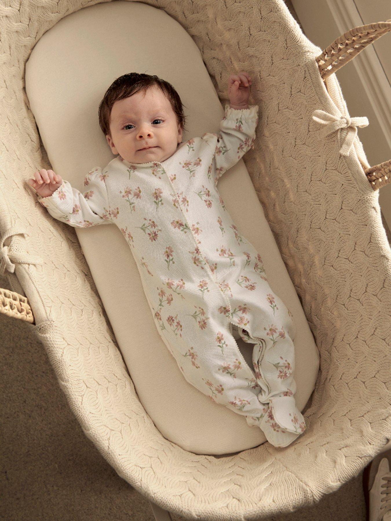mamas-papas-baby-girls-watercolour-floral-print-sleepsuit-pink