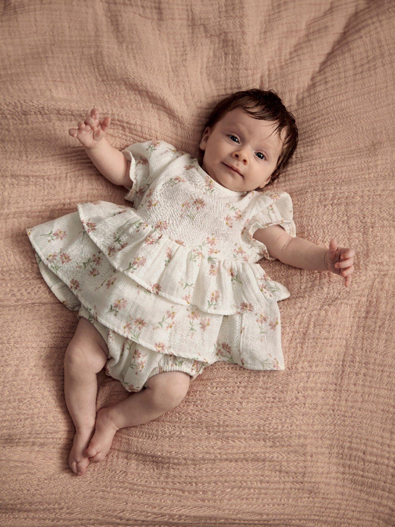 Mamas & Papas Baby Girls Daisy Peplum Shortie Romper - Pink