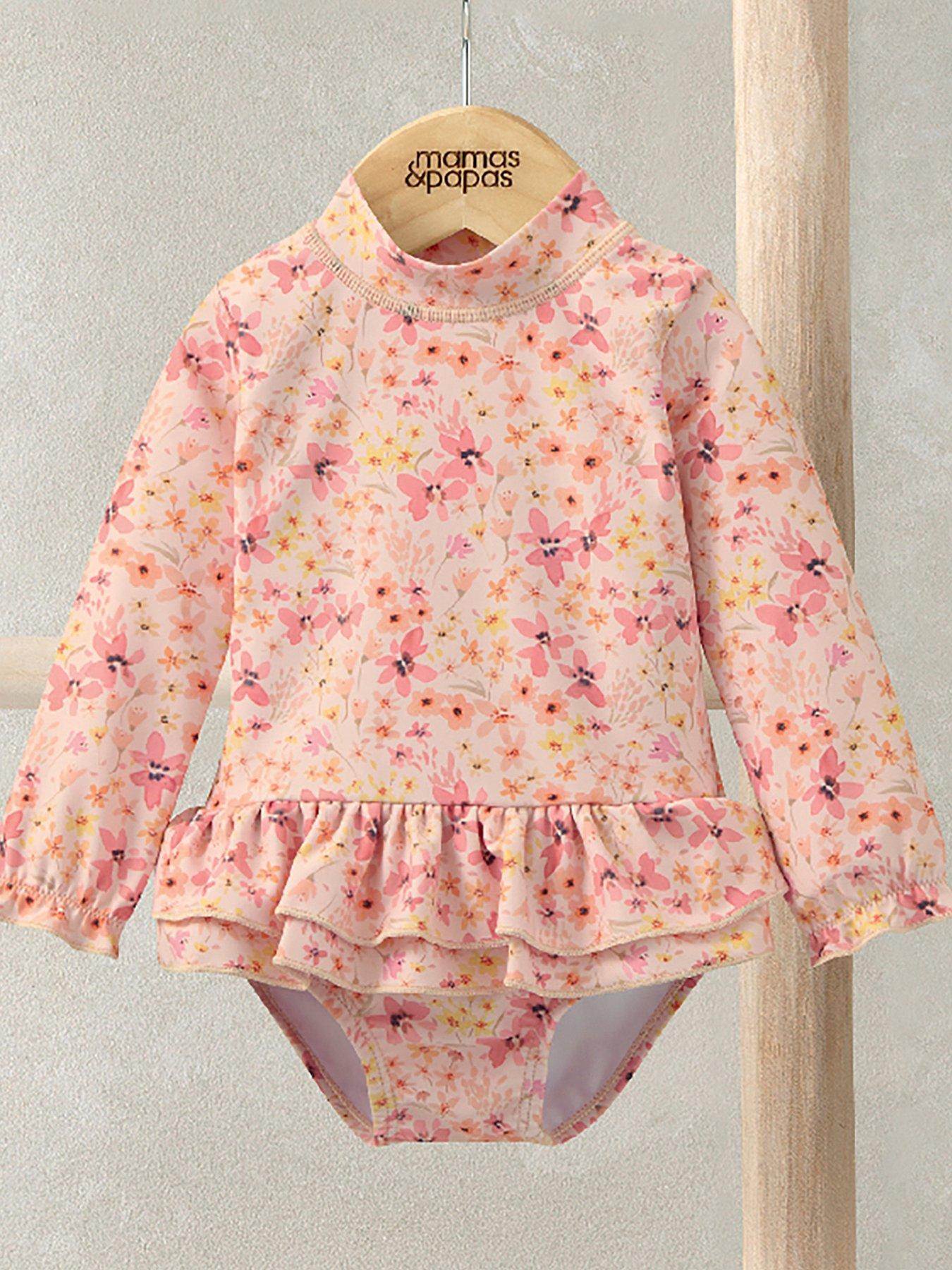 mamas-papas-baby-girls-floral-swimsuit-pink