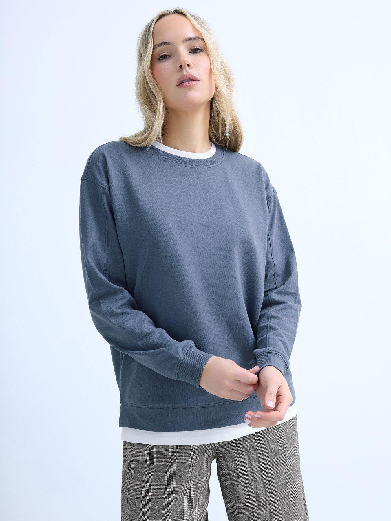  image of long-tall-sally-faux-layer-top-blue