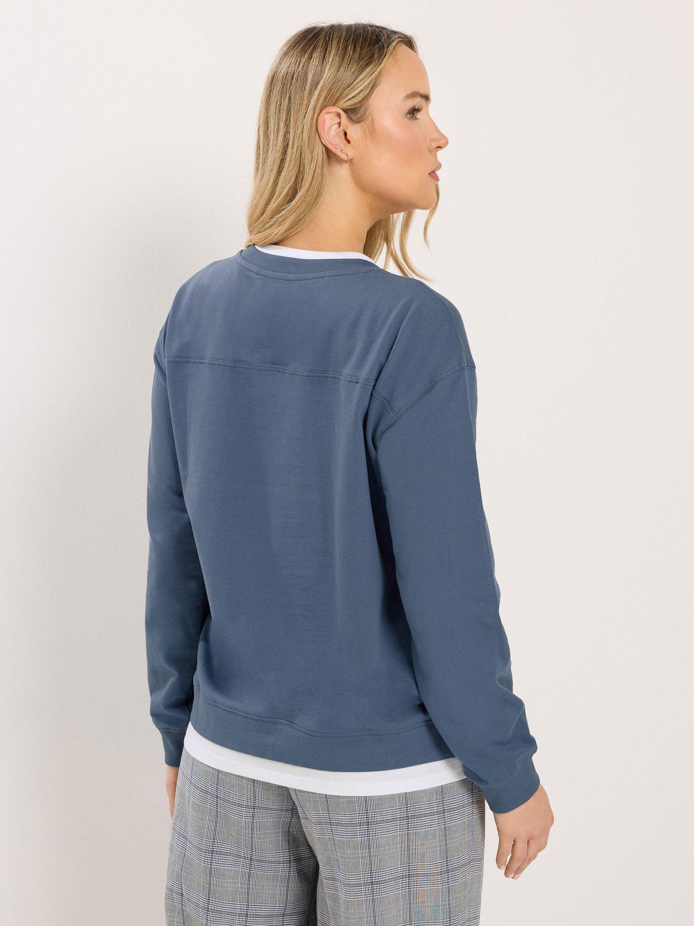  image of long-tall-sally-faux-layer-top-blue