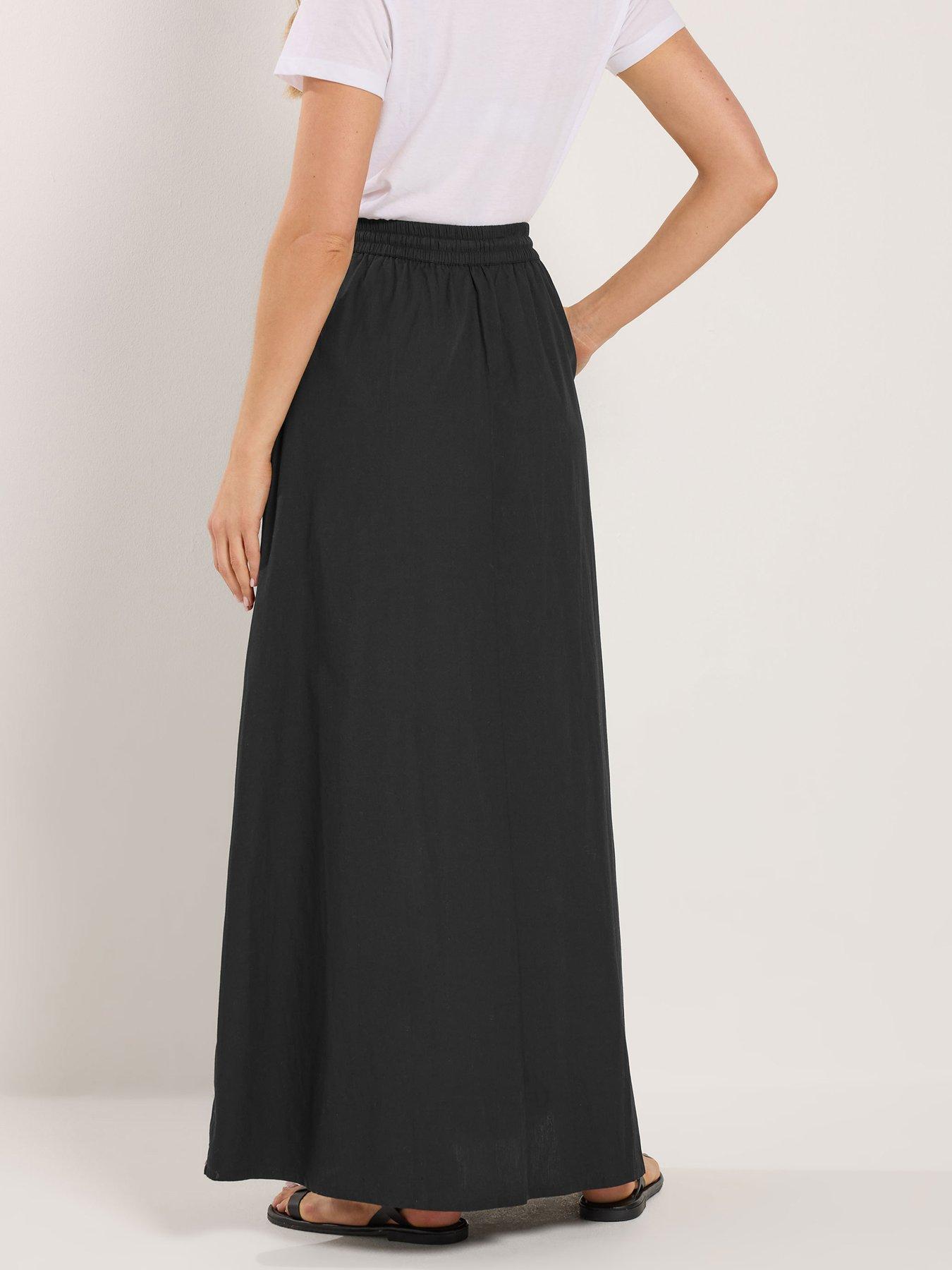  image of long-tall-sally-pull-on-maxi-skirt-black