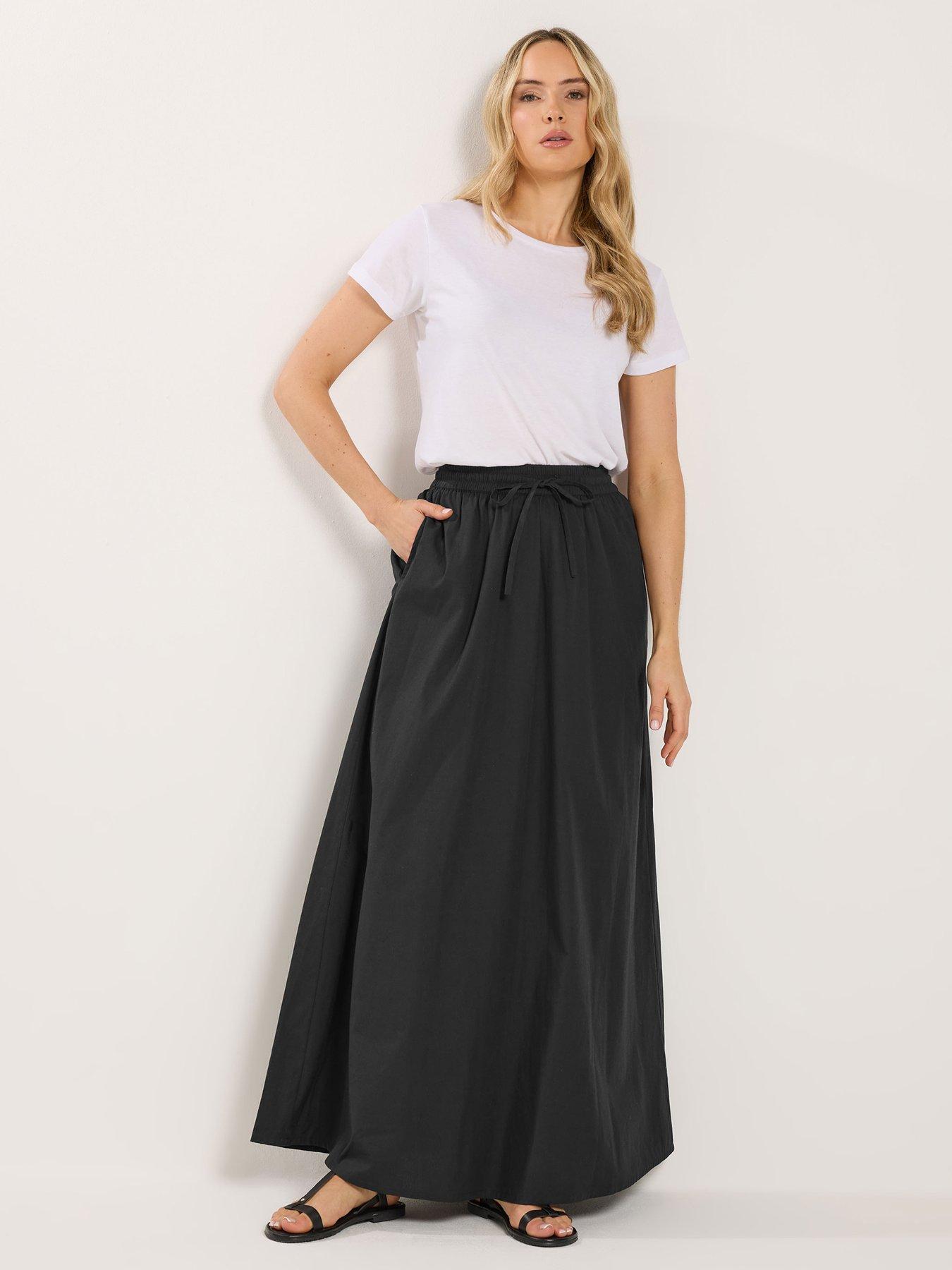  image of long-tall-sally-pull-on-maxi-skirt-black