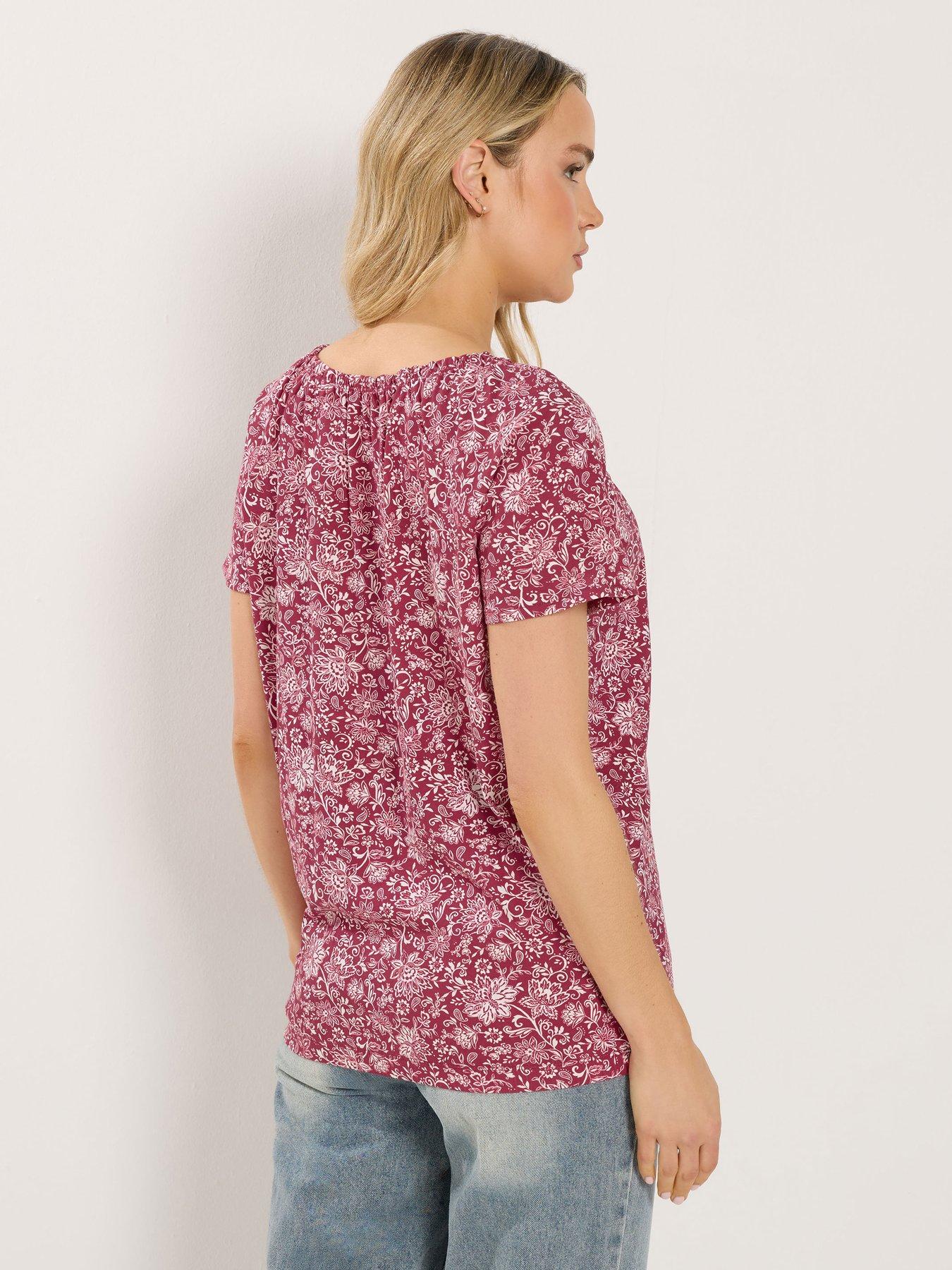  image of long-tall-sally-bubble-hem-t-shirt-red