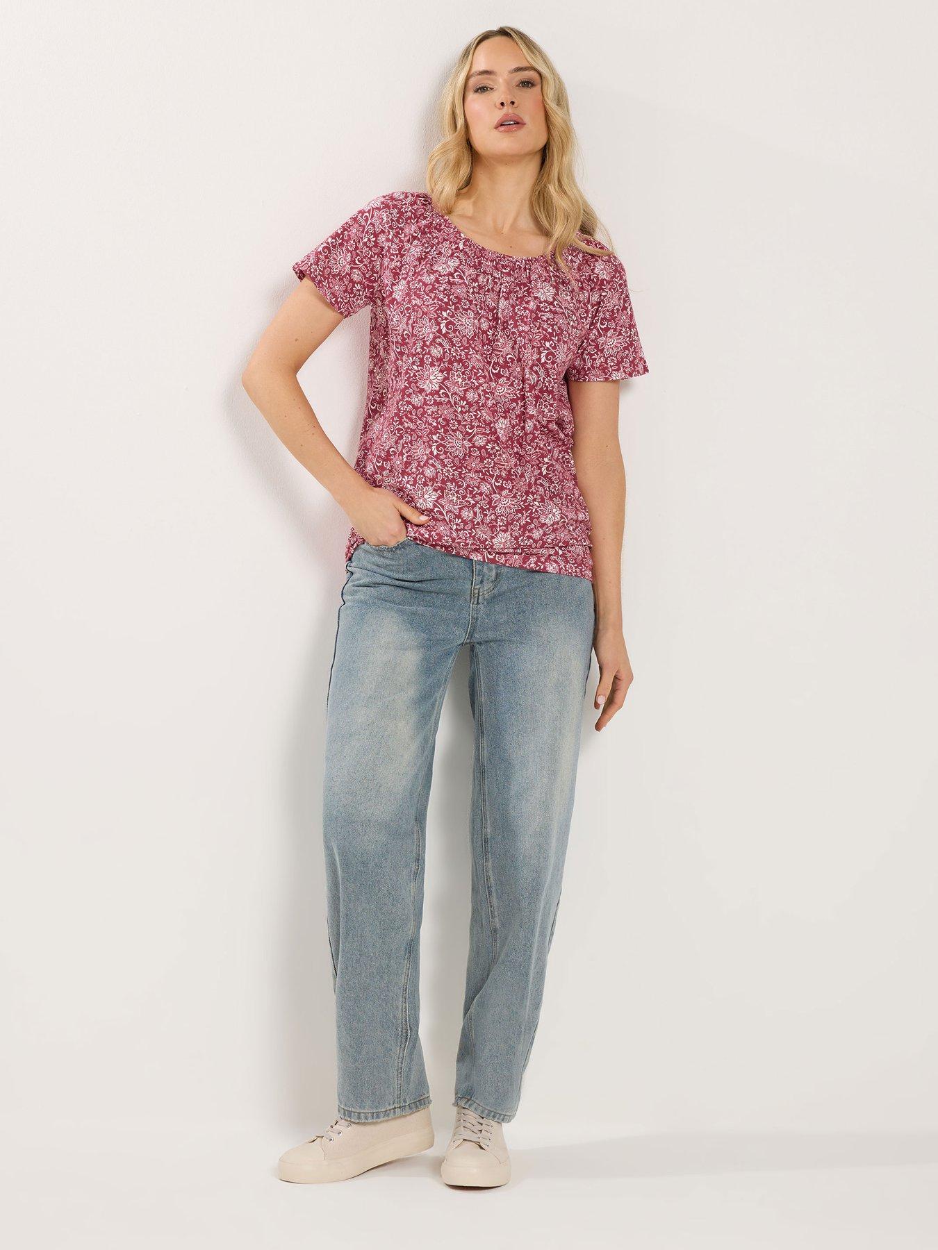  image of long-tall-sally-bubble-hem-t-shirt-red