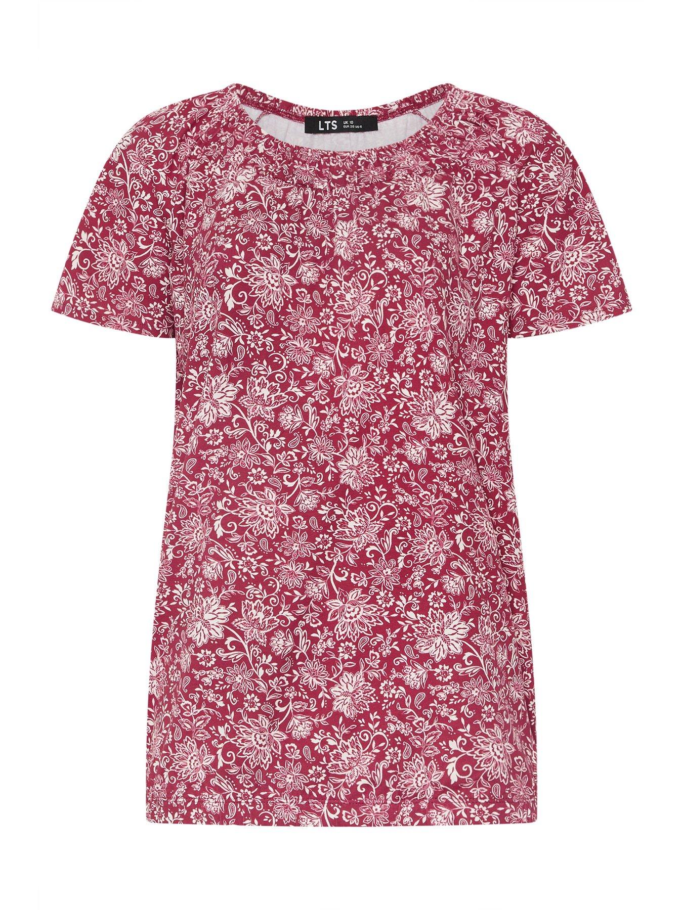  image of long-tall-sally-bubble-hem-t-shirt-red