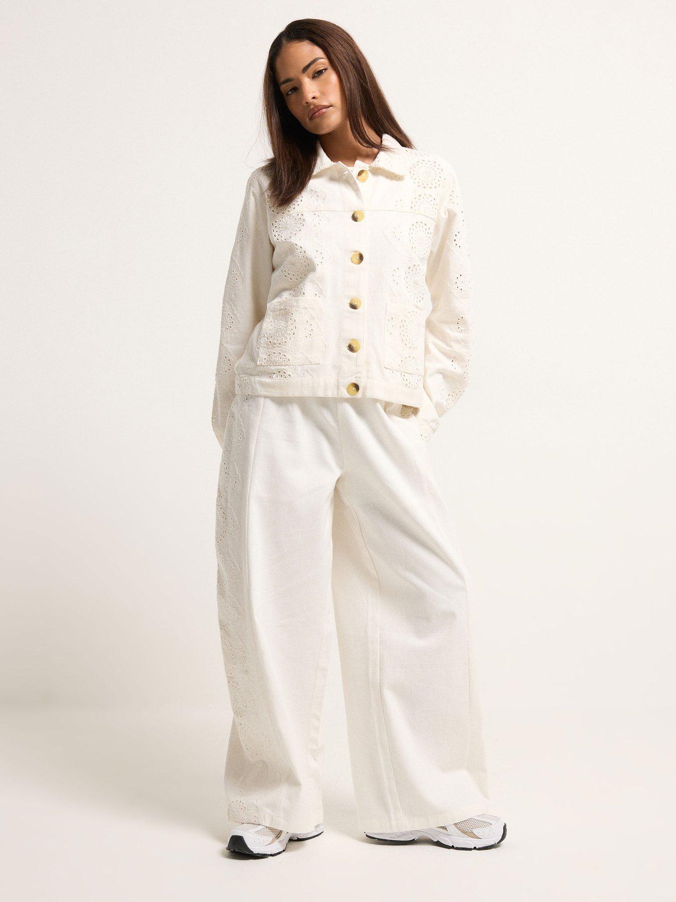  image of pixiegirl-petite-broderie-boxy-jacket-white