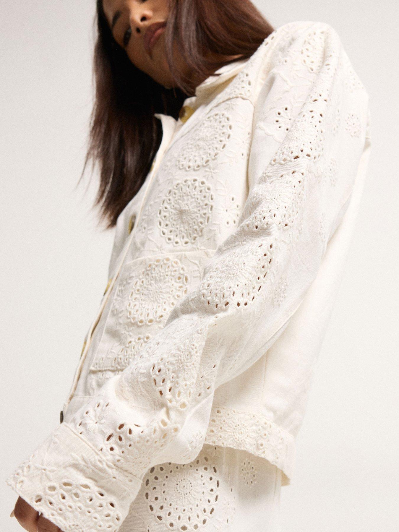  image of pixiegirl-petite-broderie-boxy-jacket-white
