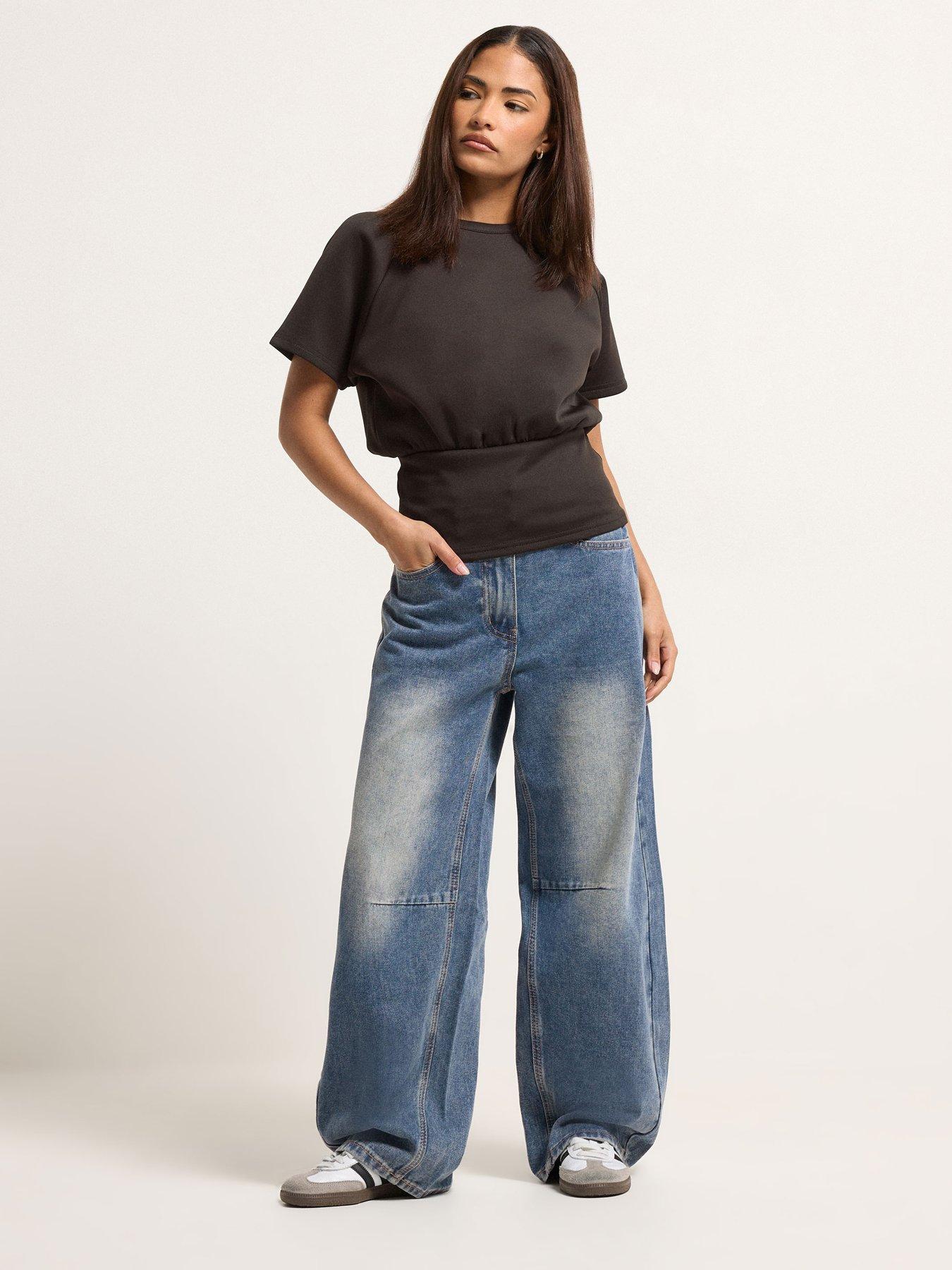 Image 3 of 6 of PixieGirl Petite Balloon Jeans - Blue