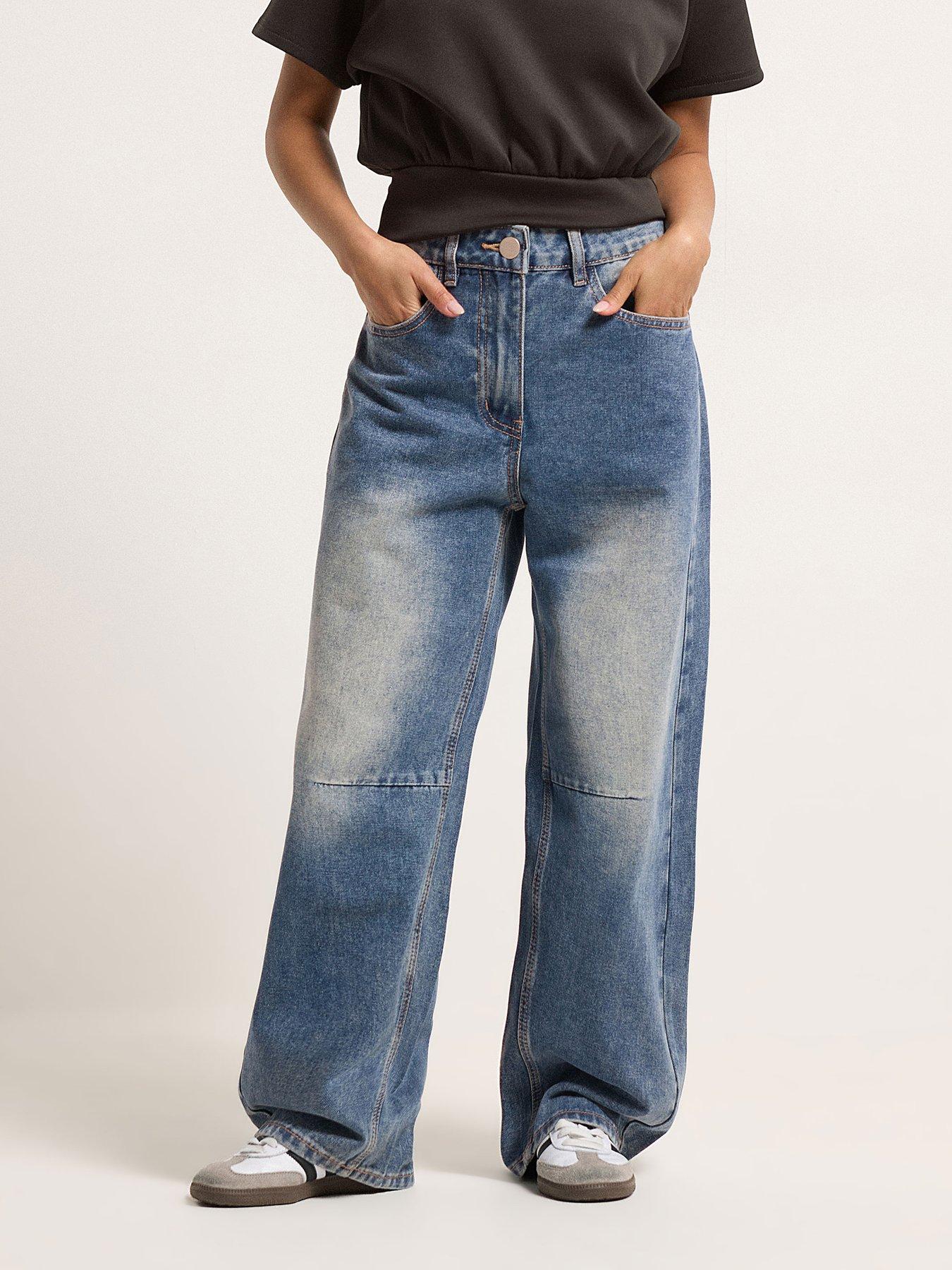 Image 4 of 6 of PixieGirl Petite Balloon Jeans - Blue