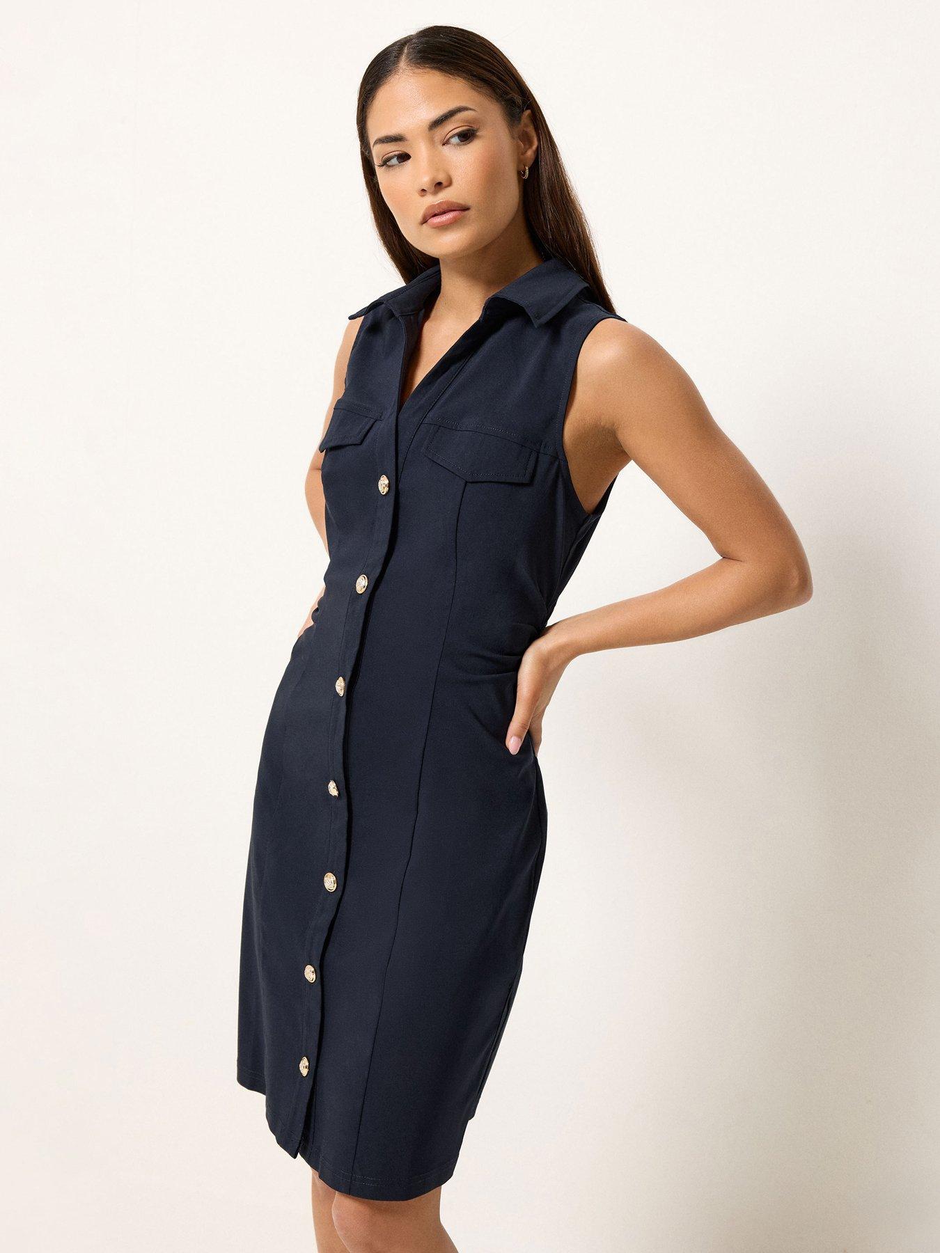 PixieGirl Petite Button Shirt Mini Dress