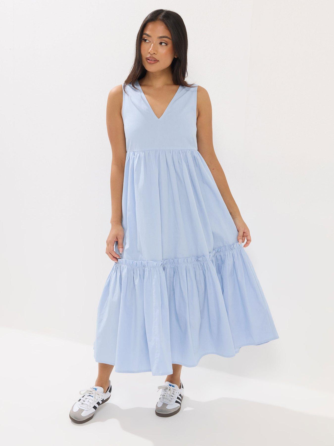 PixieGirl Petite Frill Tiered Midi Dress