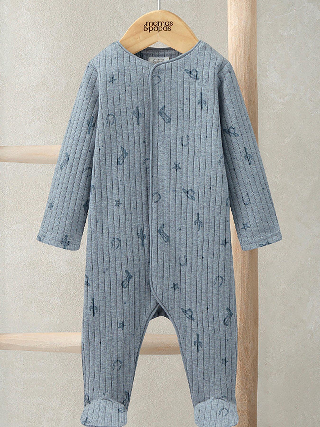 Mamas & Papas Baby Boys Wild West Print Sleepsuit - Blue