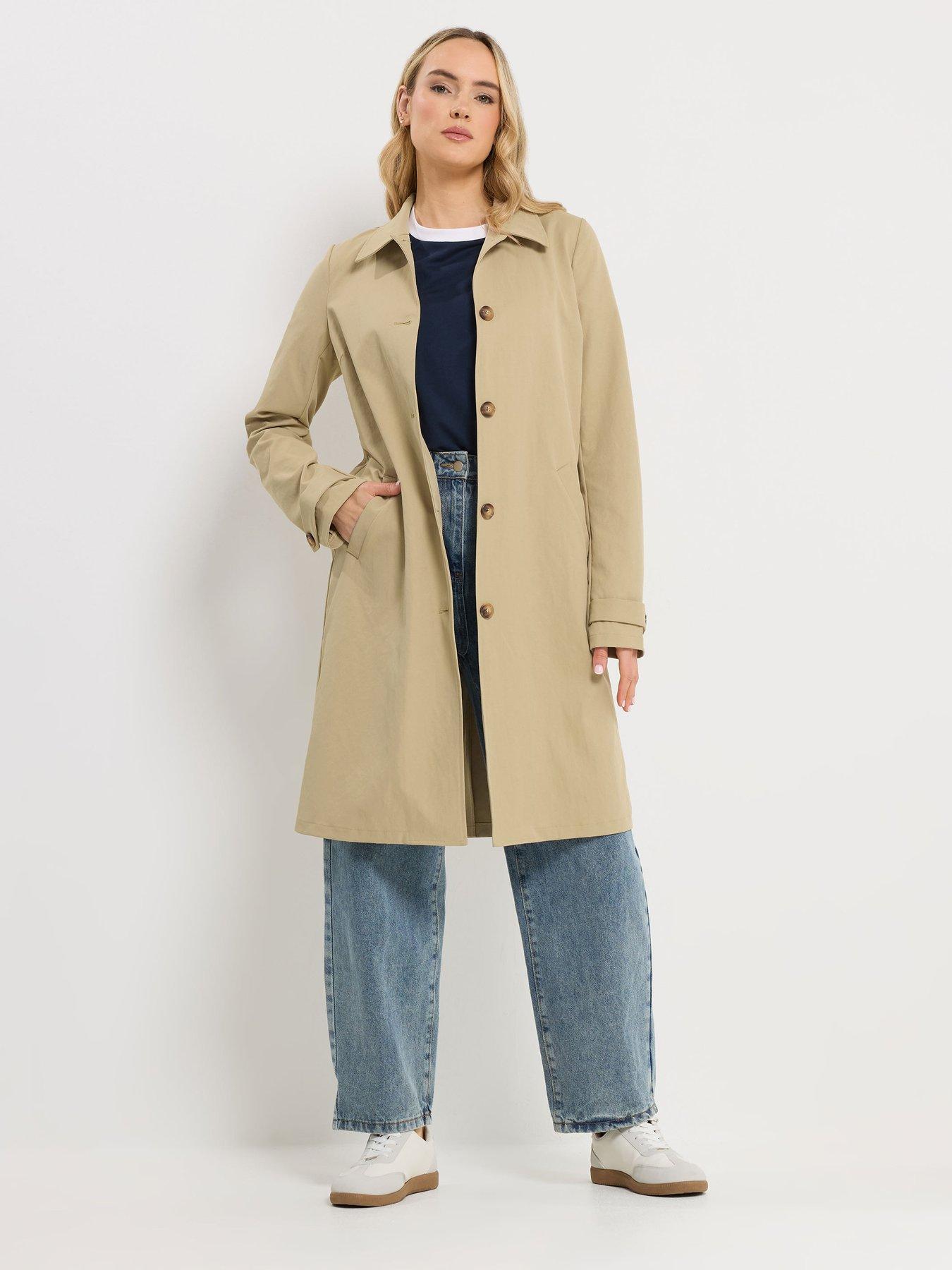 Long Tall Sally Tall Button Car Coat - Cream
