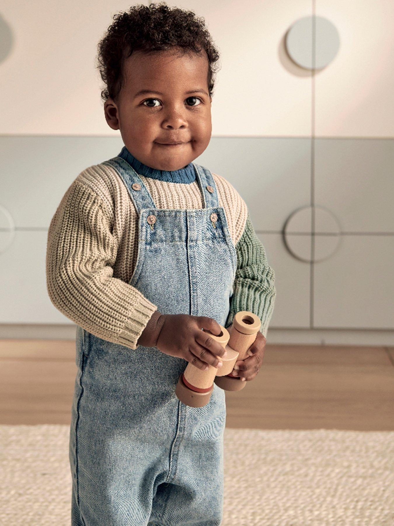Mamas & Papas Baby Boys Denim Dungarees - Blue