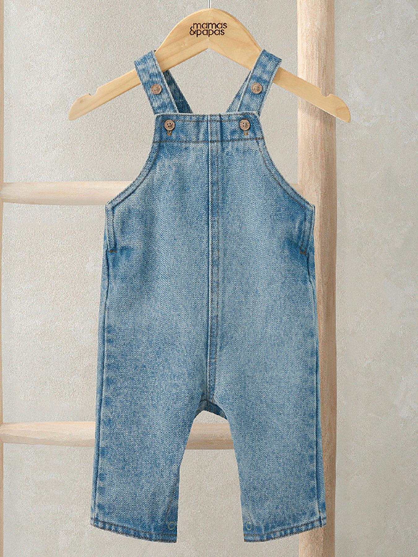 Mamas & Papas Baby Boys Denim Dungarees - Blue