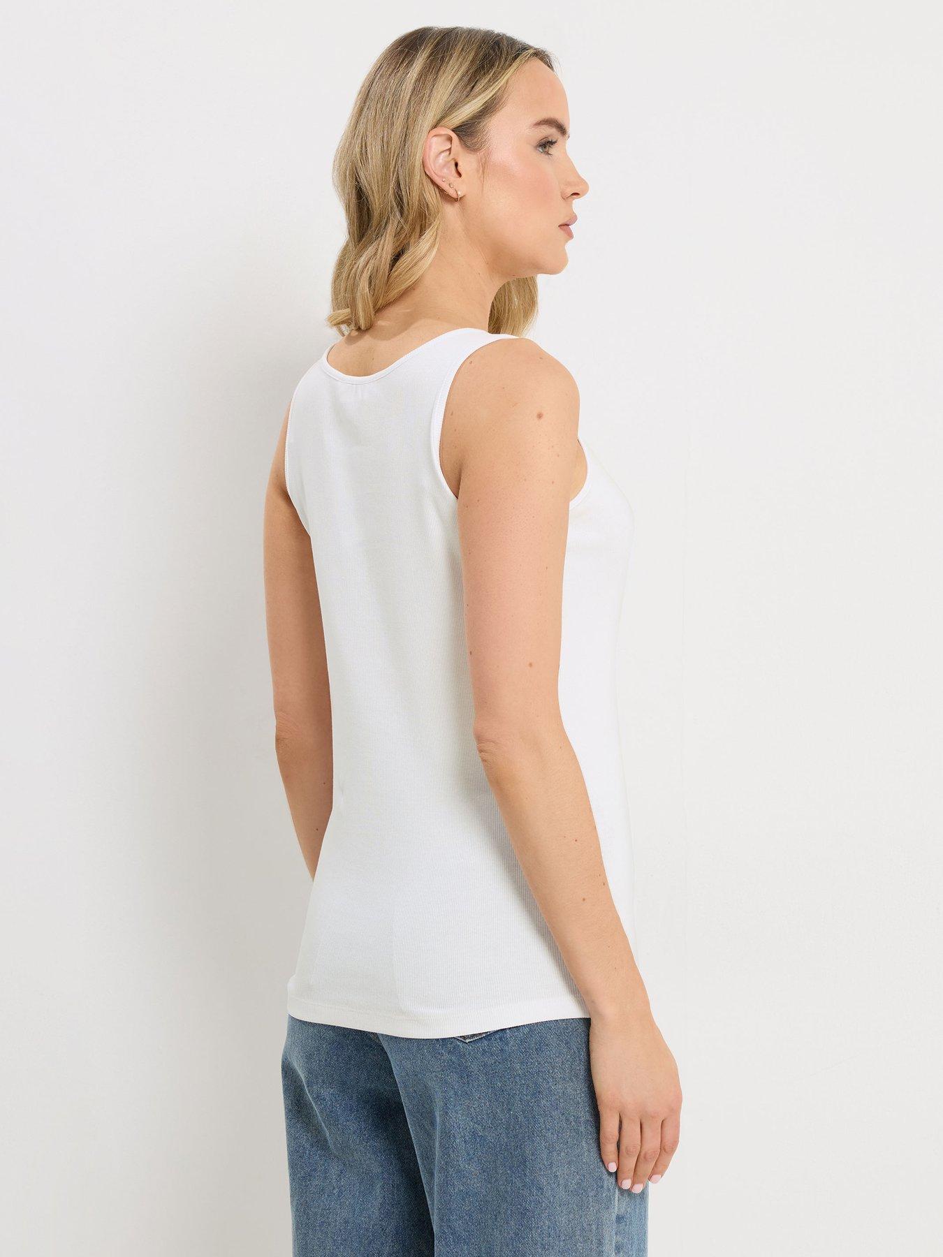  image of long-tall-sally-tall-rib-placket-vest-white