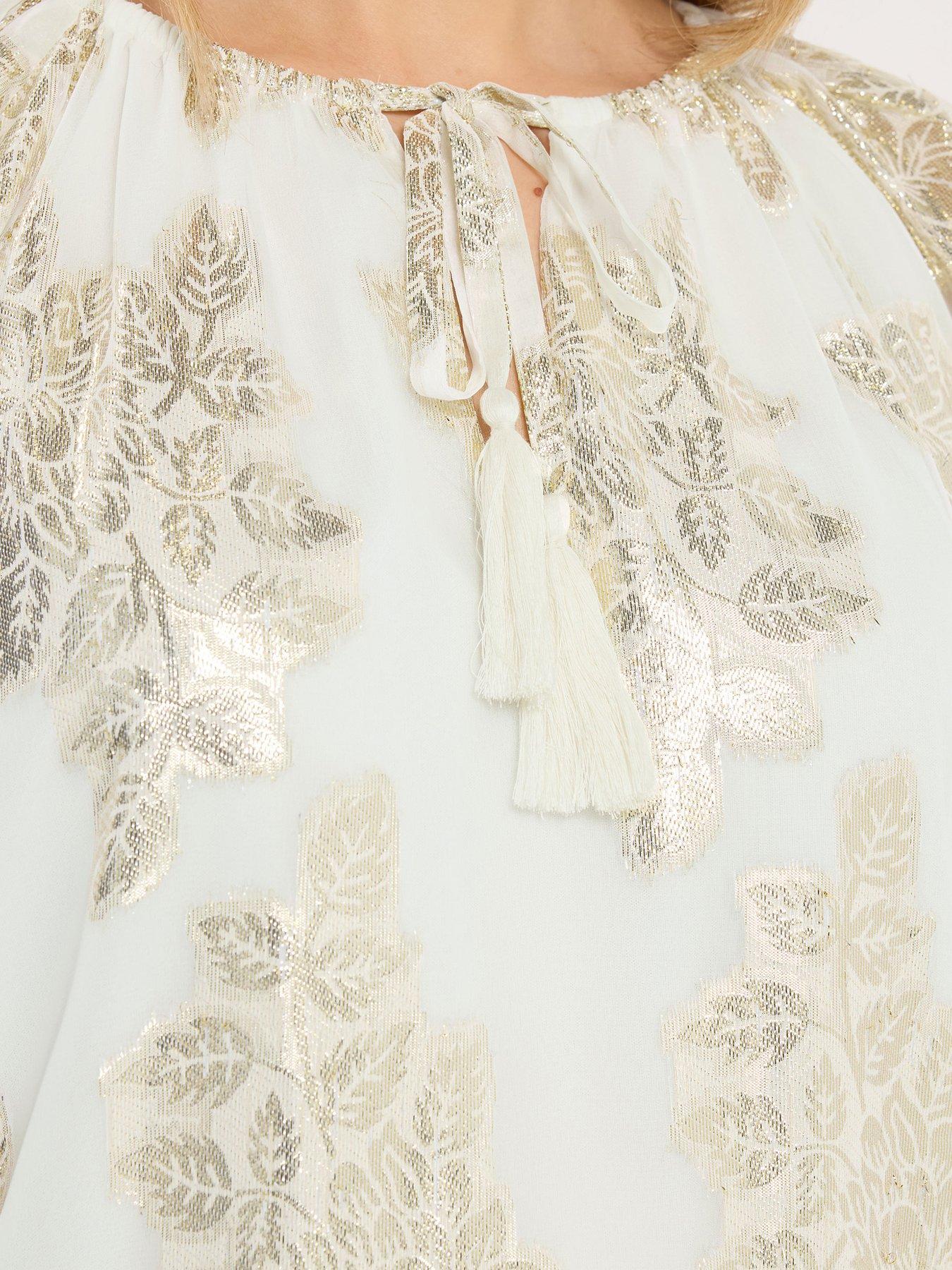 image of long-tall-sally-metallic-boho-blouse-white