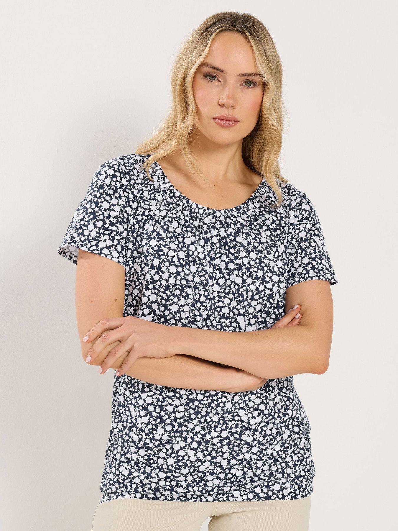 Long Tall Sally Bubble Hem T-Shirt - Blue