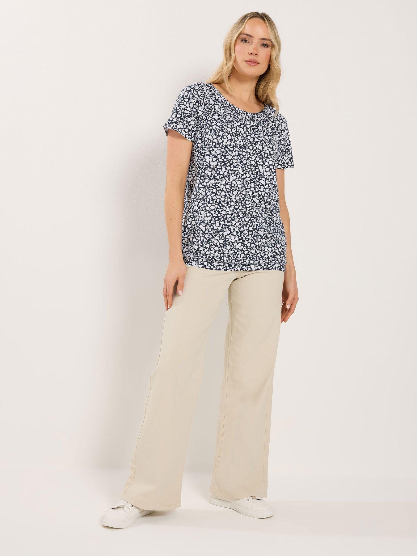 Image 3 of 5 of Long Tall Sally Bubble Hem T-Shirt - Blue