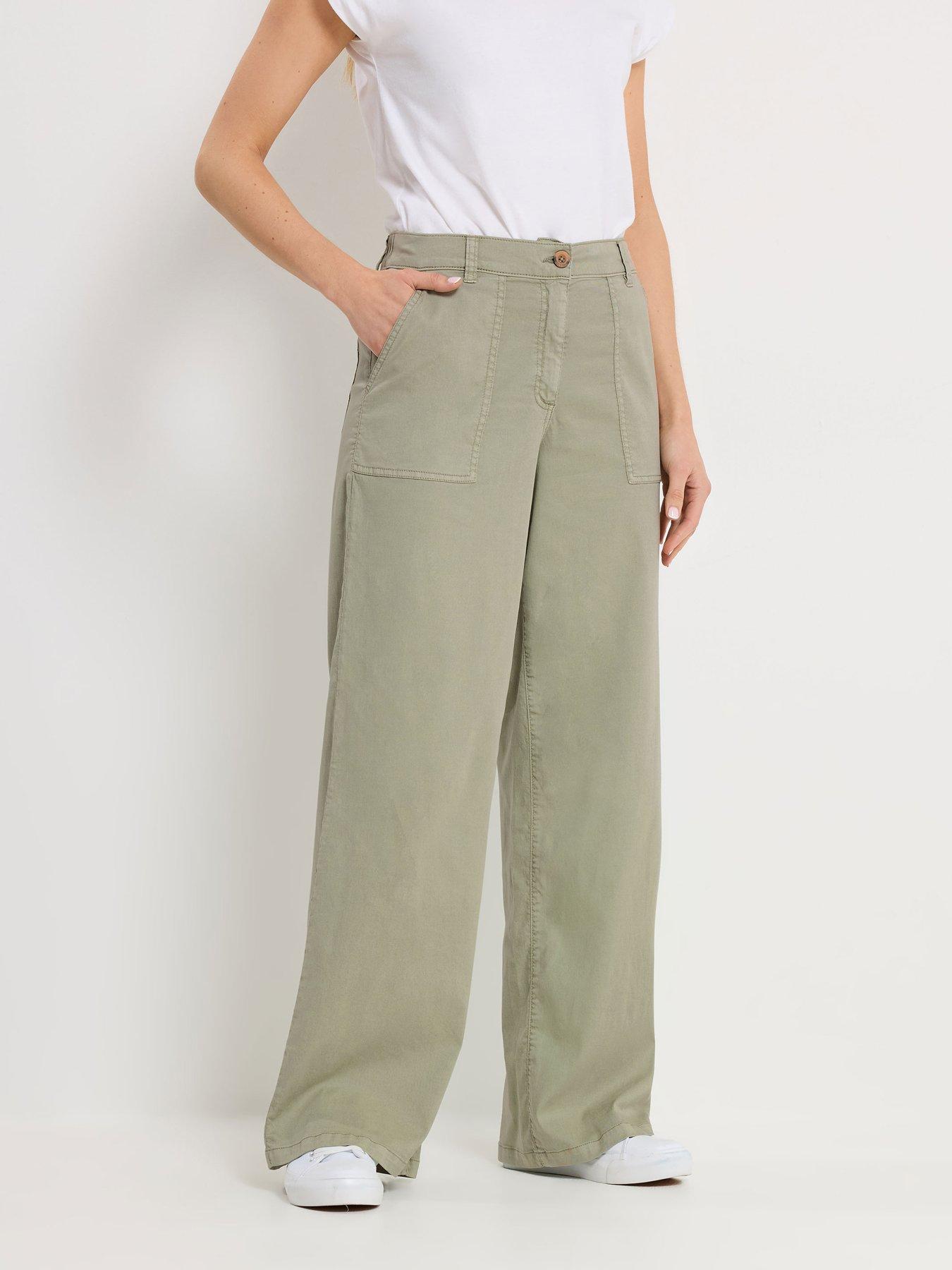 Long Tall Sally Wide Leg Trouser 36" - Green