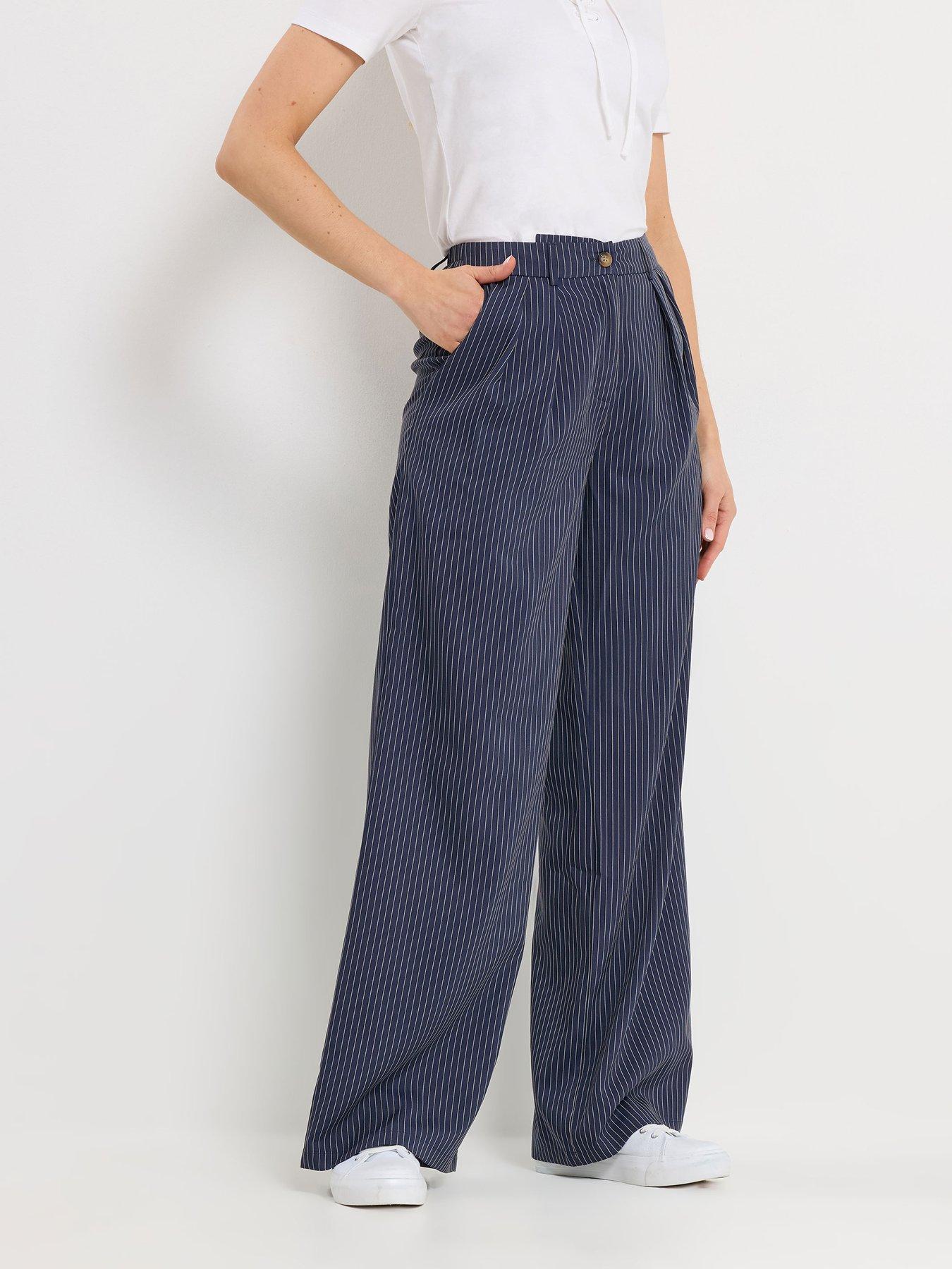 Long Tall Sally Pinstripe Trouser 34" - Blue