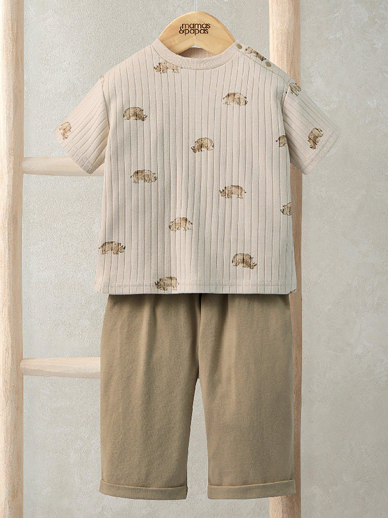 mamas-papas-baby-boys-2-piece-rhino-ribbed-t-shirt-amp-trousers-set-beige