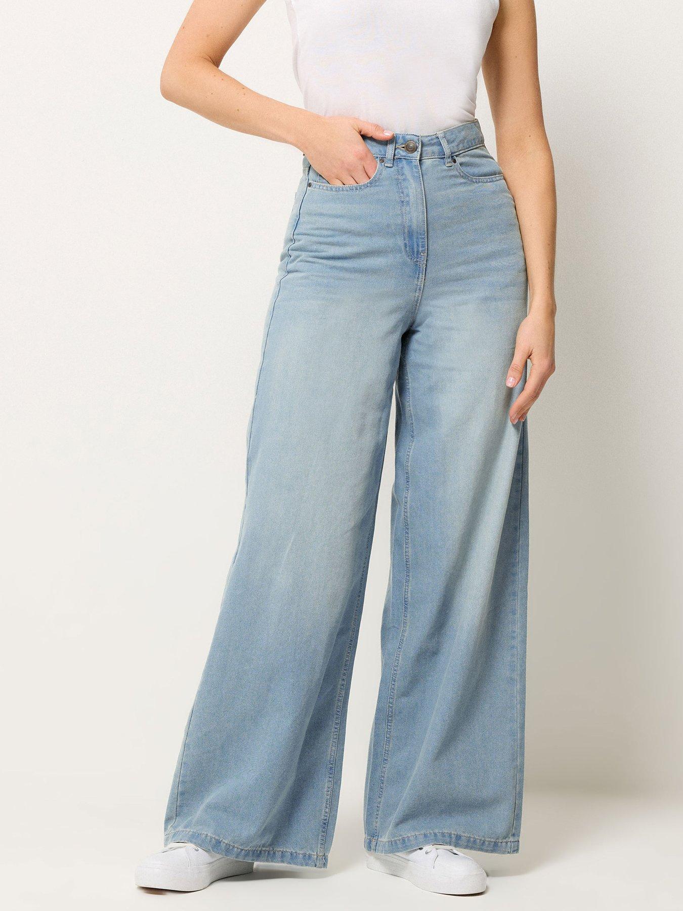 Long Tall Sally Denim Palazzo Jean 34" - Blue