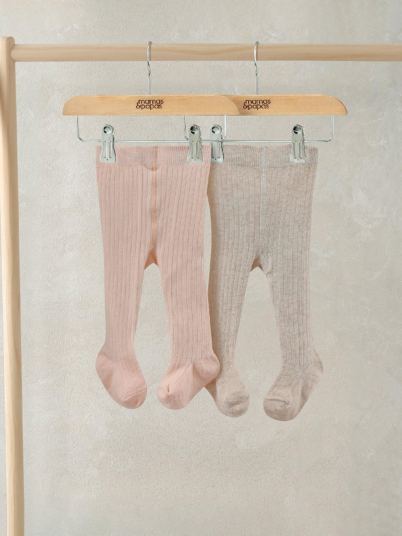 Mamas & Papas Baby Girls 2 Pack Ribbed Tights