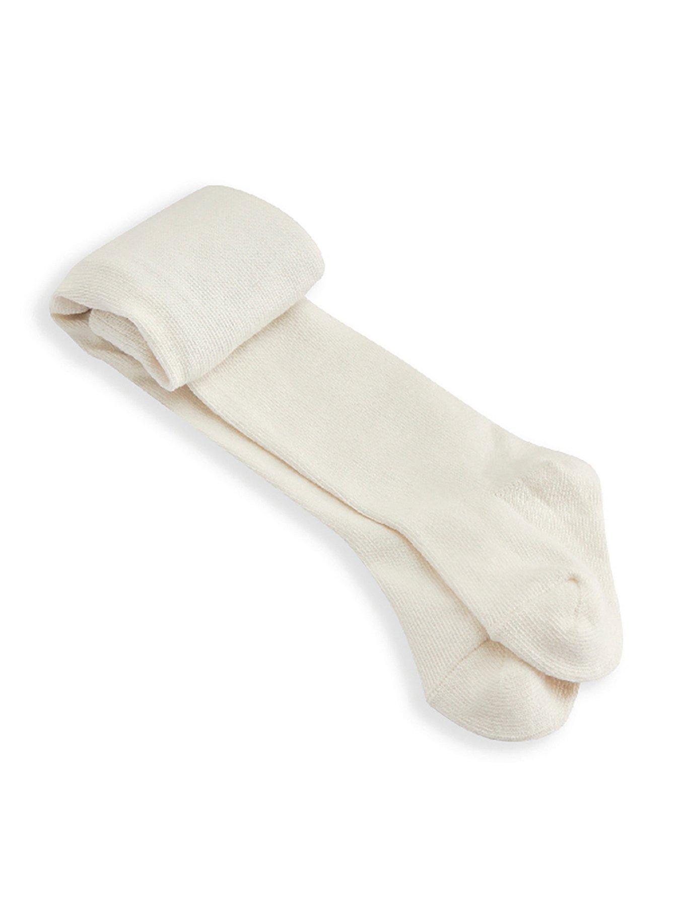Image 2 of 2 of Mamas & Papas Baby Girls Frilly Bum Tights - Cream