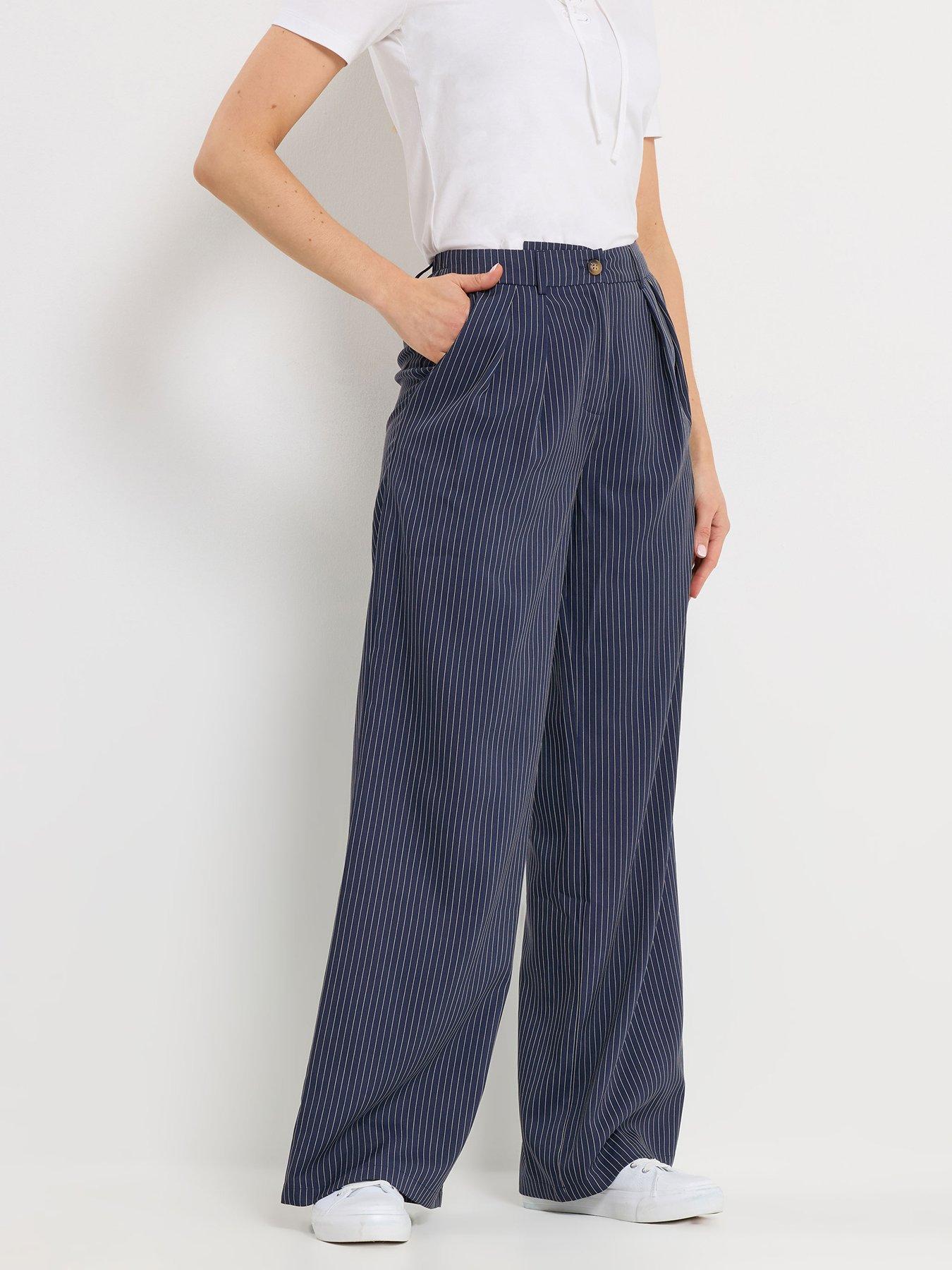 Long Tall Sally Pinstripe Trouser 36" - Blue