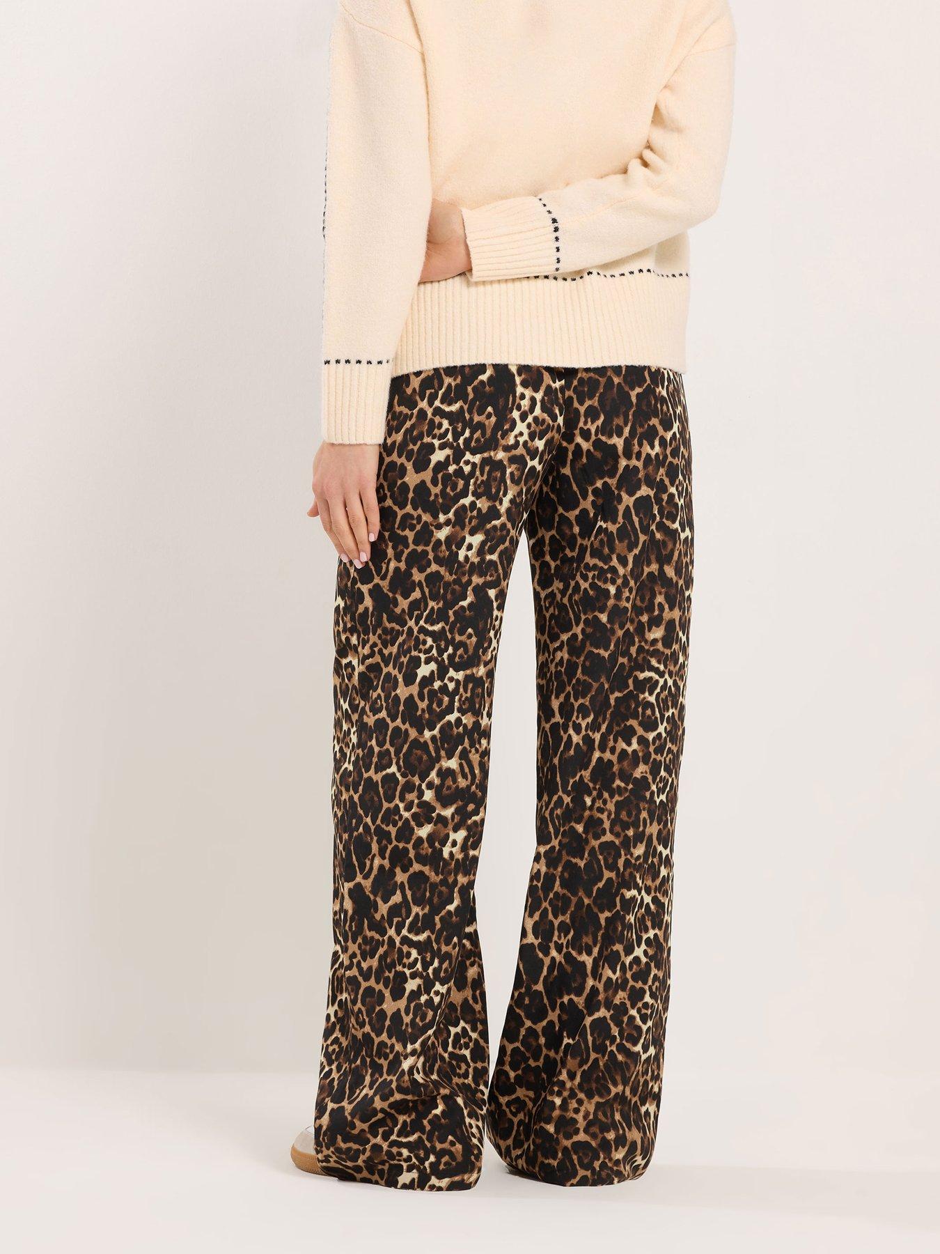 Image 2 of 5 of Long Tall Sally Leopard Print Wide Leg Trouser 36" - Print