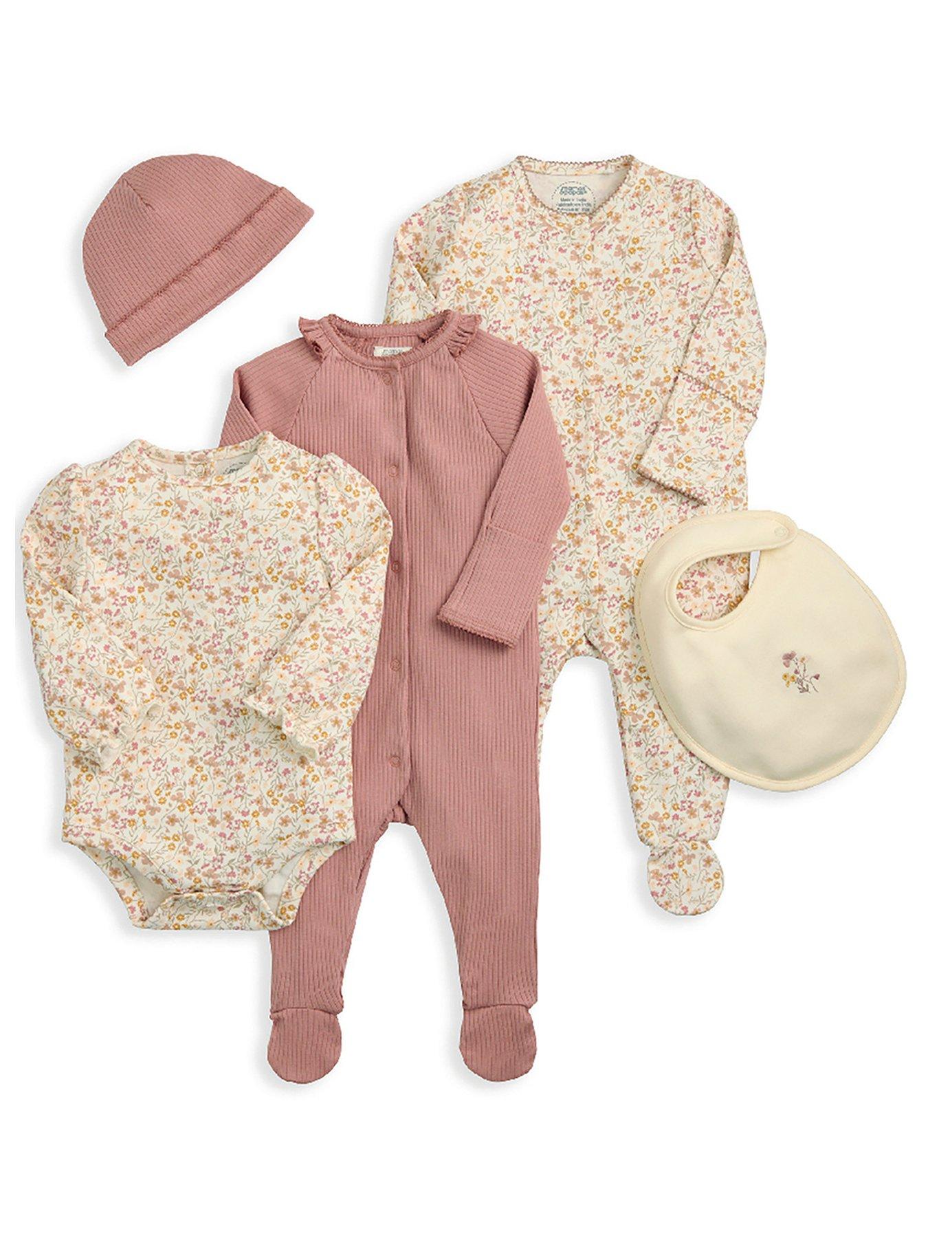 mamas-papas-baby-girls-5-piece-welcome-to-the-world-clothing-set-pink
