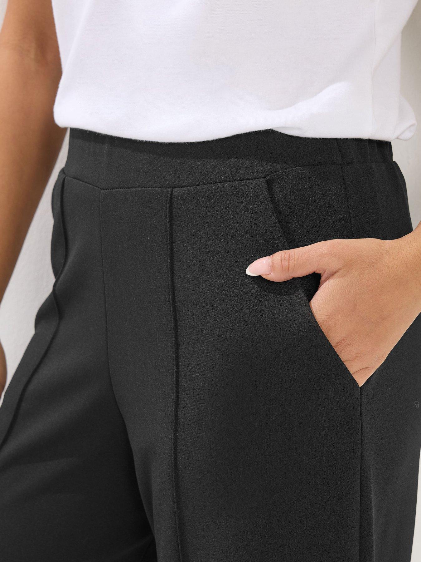  image of pixiegirl-petite-pintuck-scuba-trouser-black