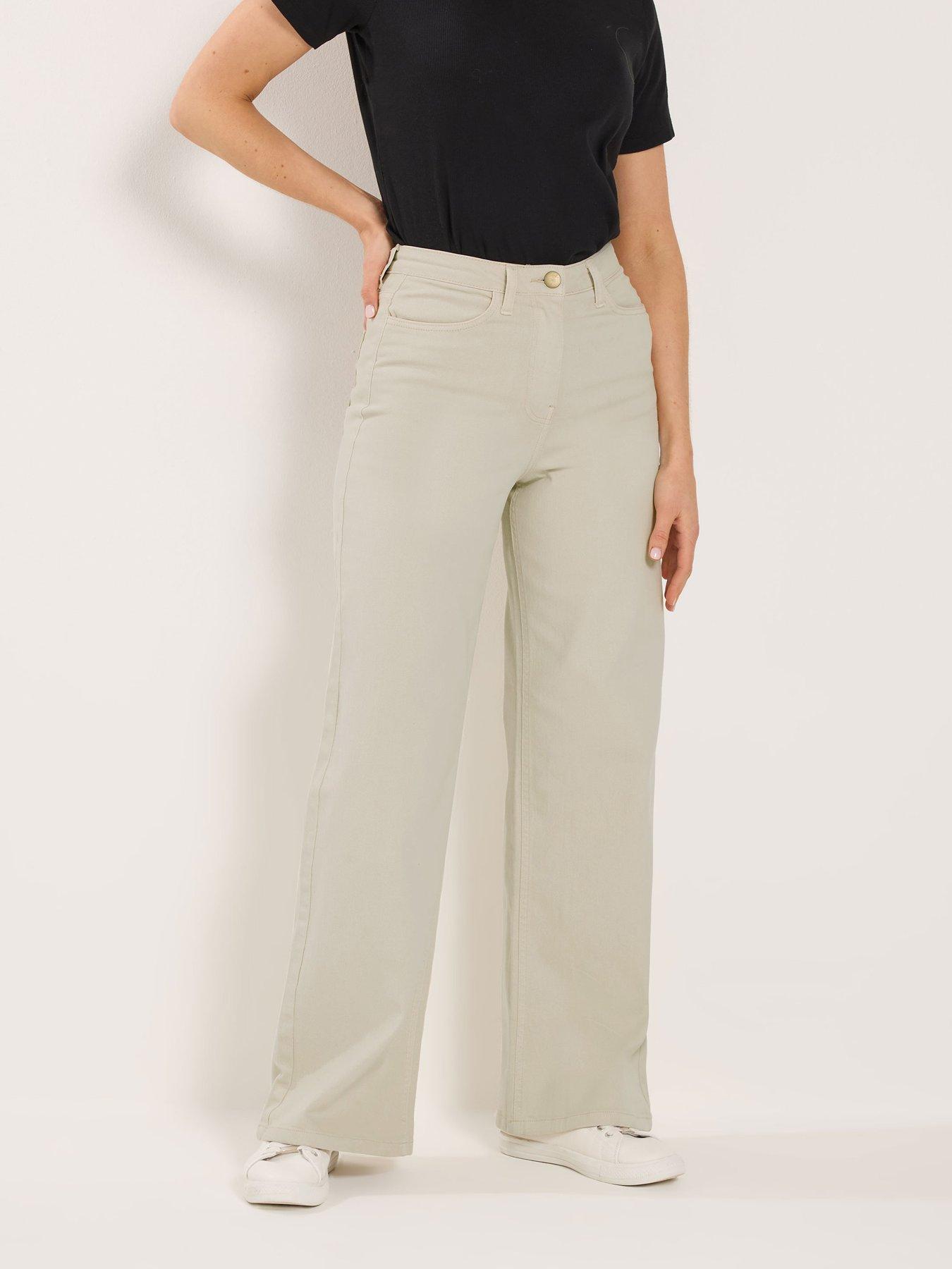 Long Tall Sally Wide Leg Jean 36" - Cream
