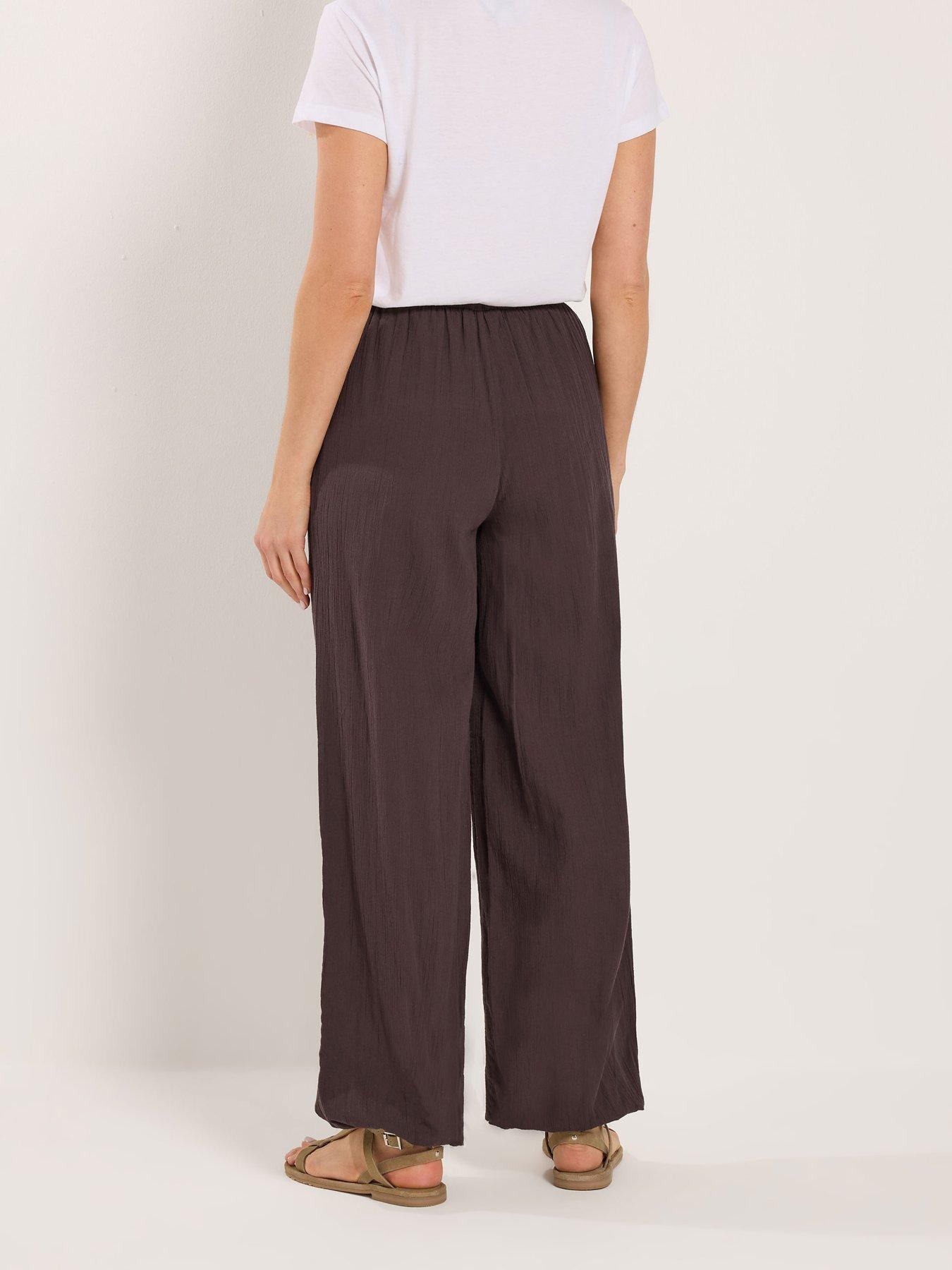  image of long-tall-sally-gathered-hem-trouser-36-brown