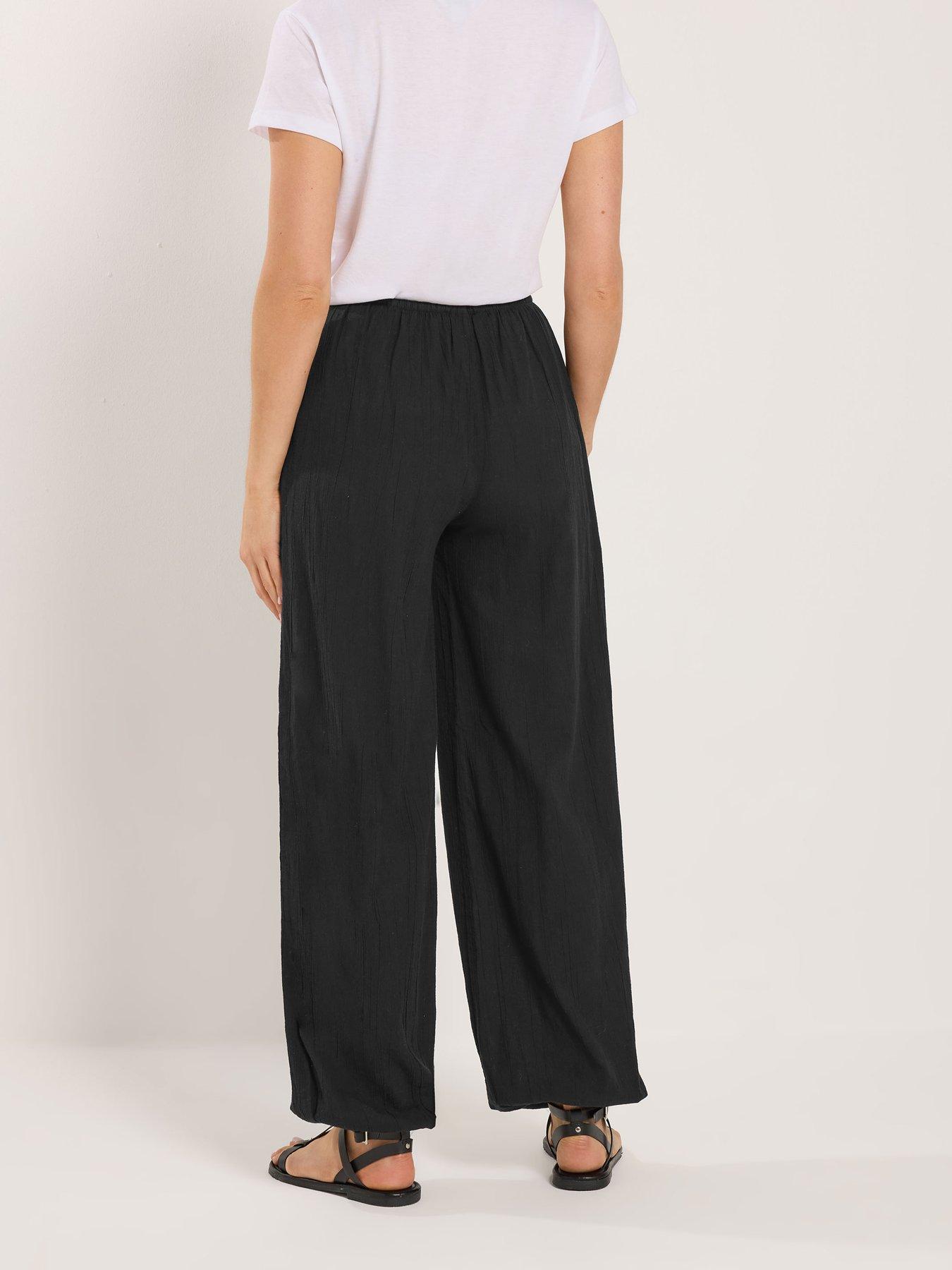 Image 2 of 5 of Long Tall Sally Gathered Hem Trouser 36" - Black