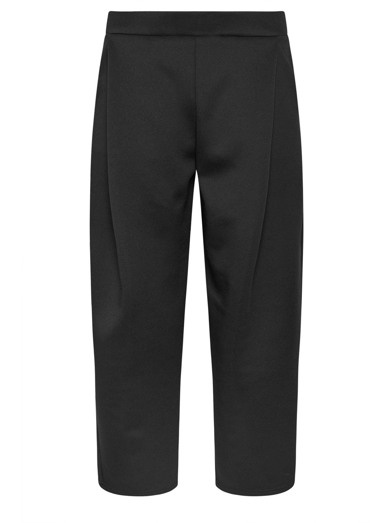 Image 5 of 5 of PixieGirl Petite Scuba Pleat Barrel Trouser - Black