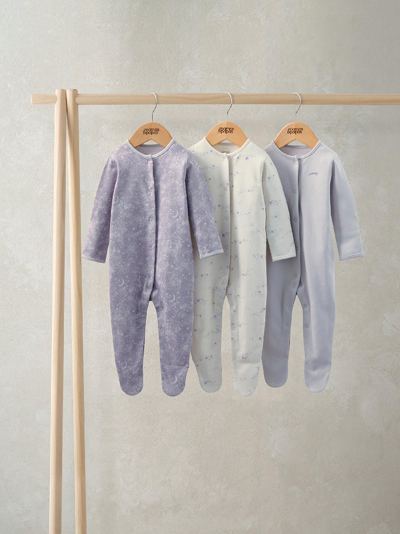 mamas-papas-baby-girls-3-pack-mystical-stargazing-sleepsuits-grey