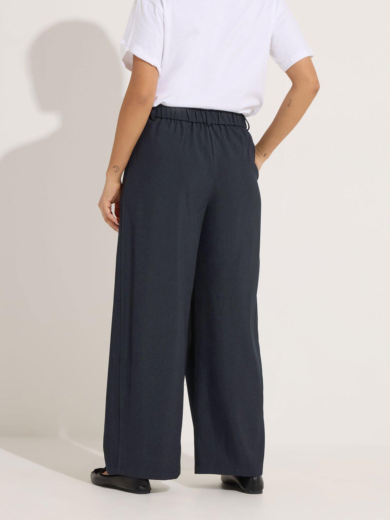  image of pixiegirl-petite-wrap-pleat-wide-leg-trouser-blue