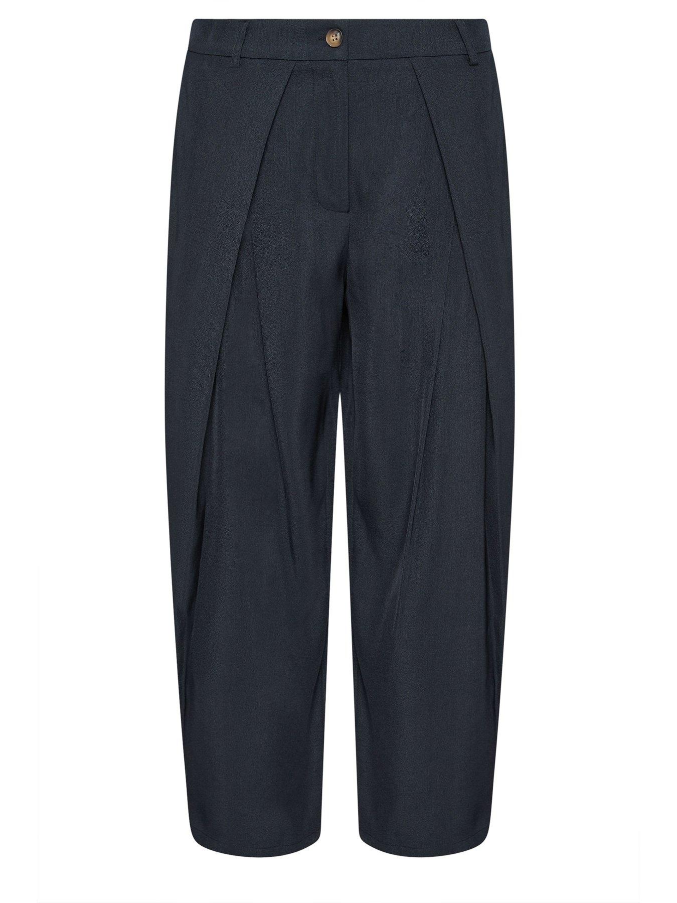  image of pixiegirl-petite-wrap-pleat-wide-leg-trouser-blue