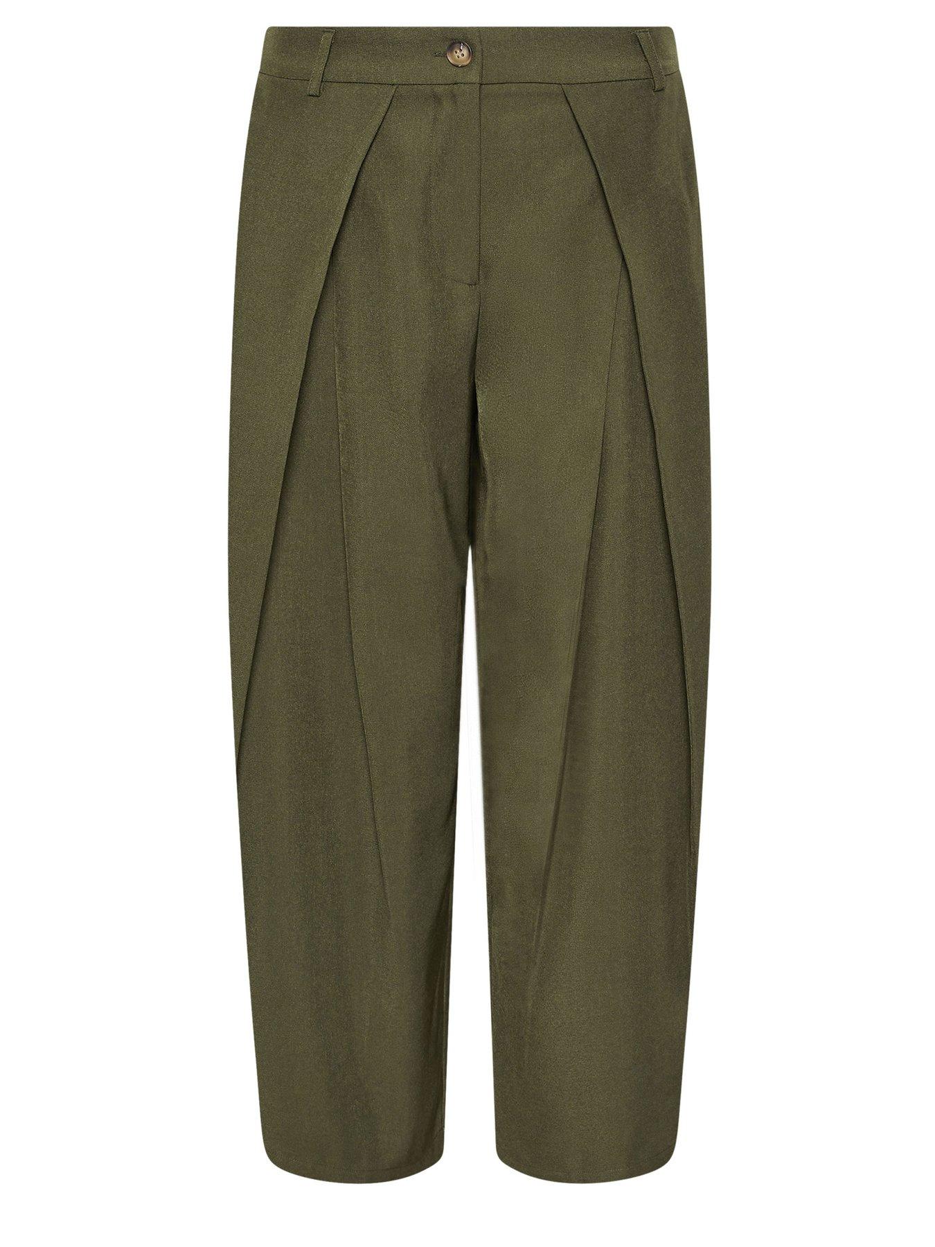  image of pixiegirl-petite-wrap-pleat-wide-leg-trouser-green