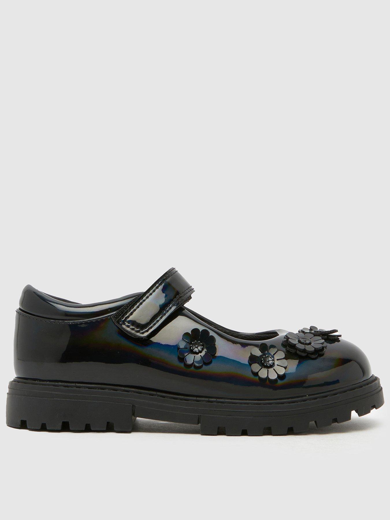 Schuh Junior Luscious Patent Flower Mary Jane Shoe - Black