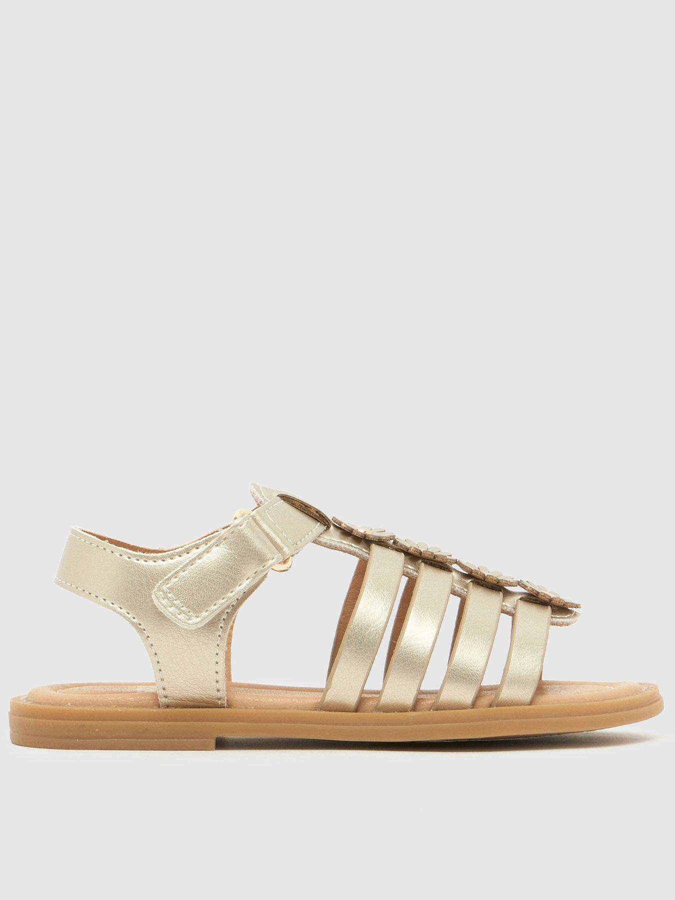 Schuh Junior Thistle Gladiator Flower Sandal - Gold