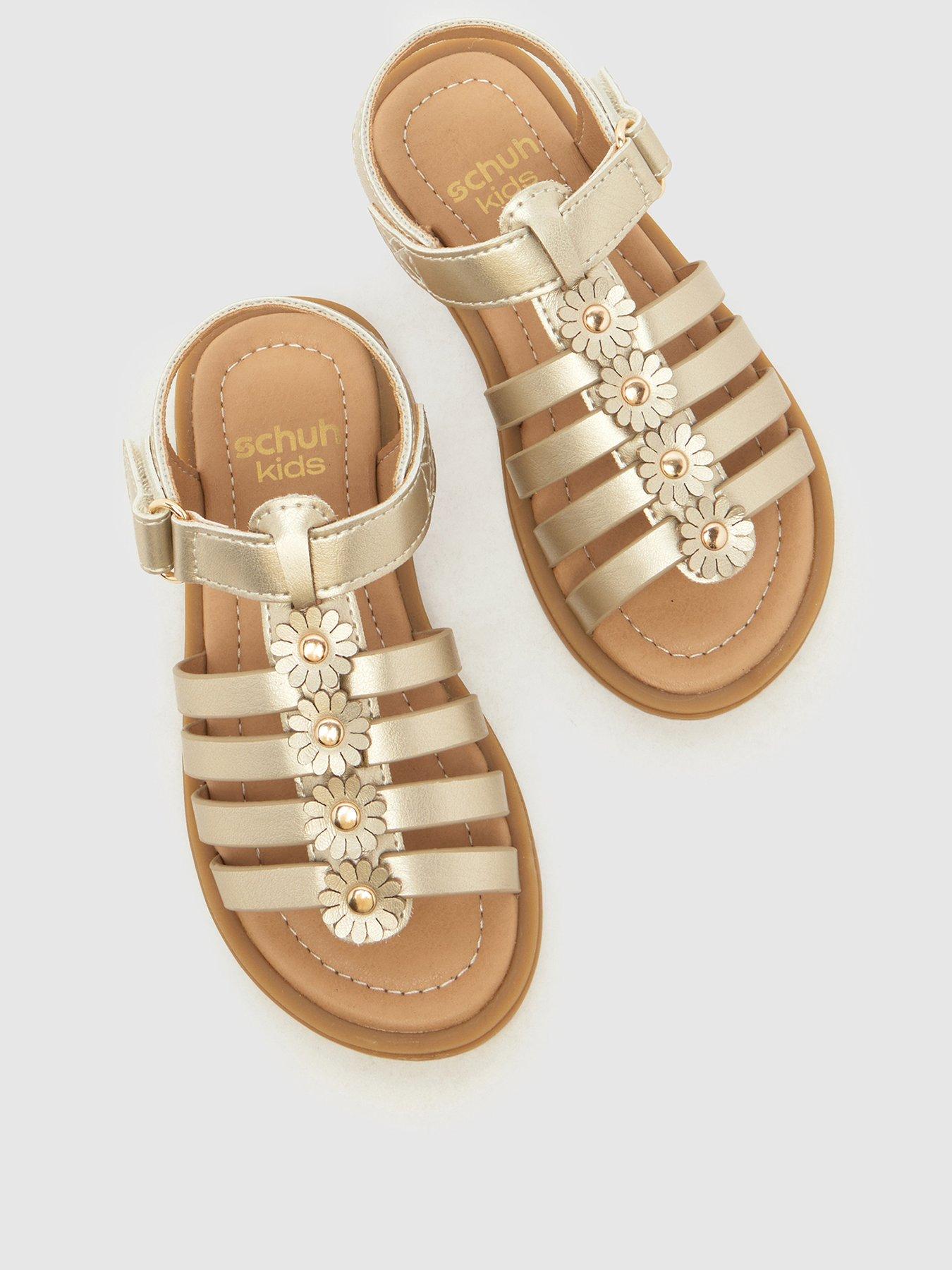Image 3 of 4 of Schuh Junior Thistle Gladiator Flower Sandal - Gold