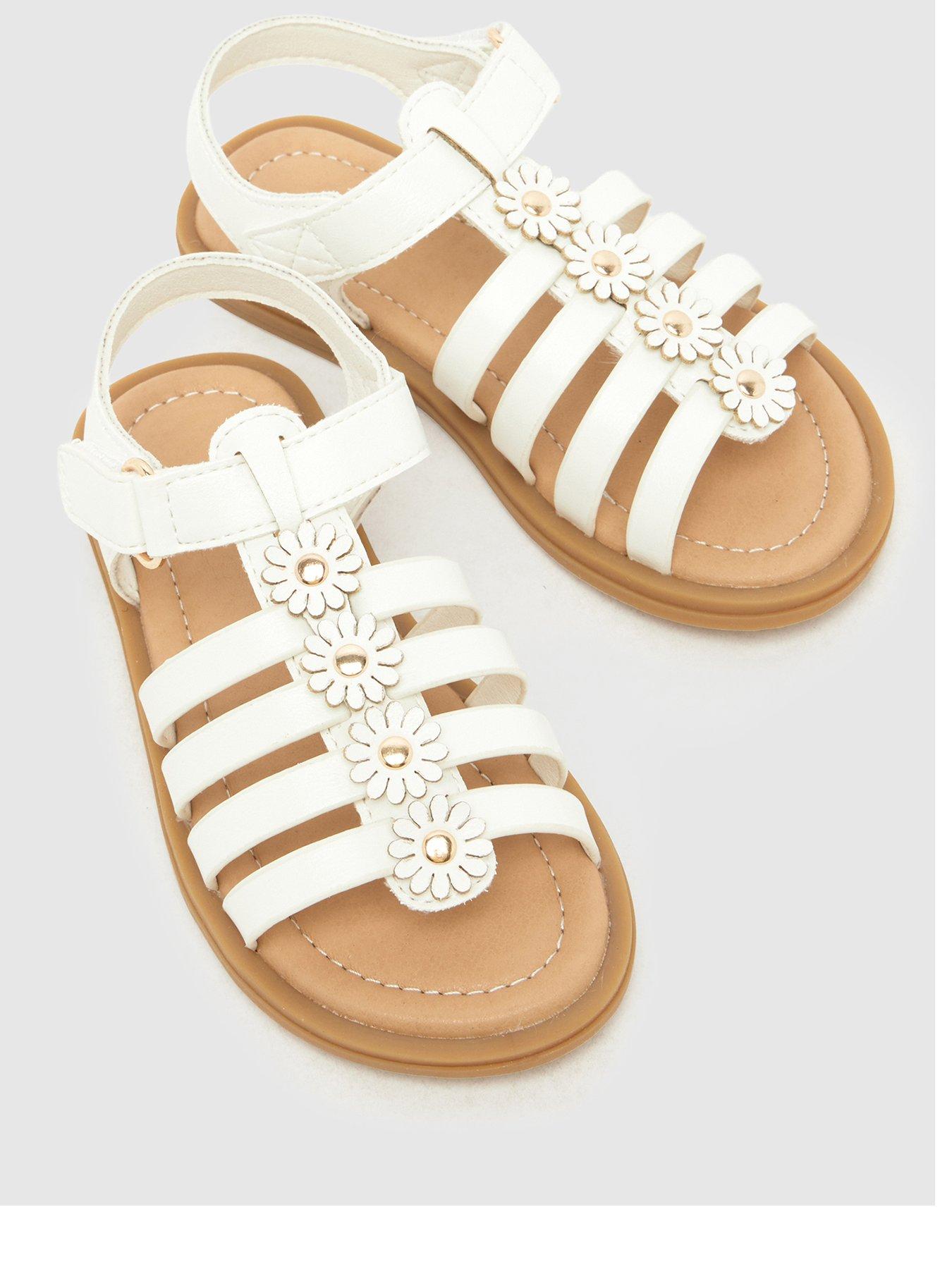 Image 2 of 4 of Schuh Toddler Thistle Gladiator Flower Sandal - White