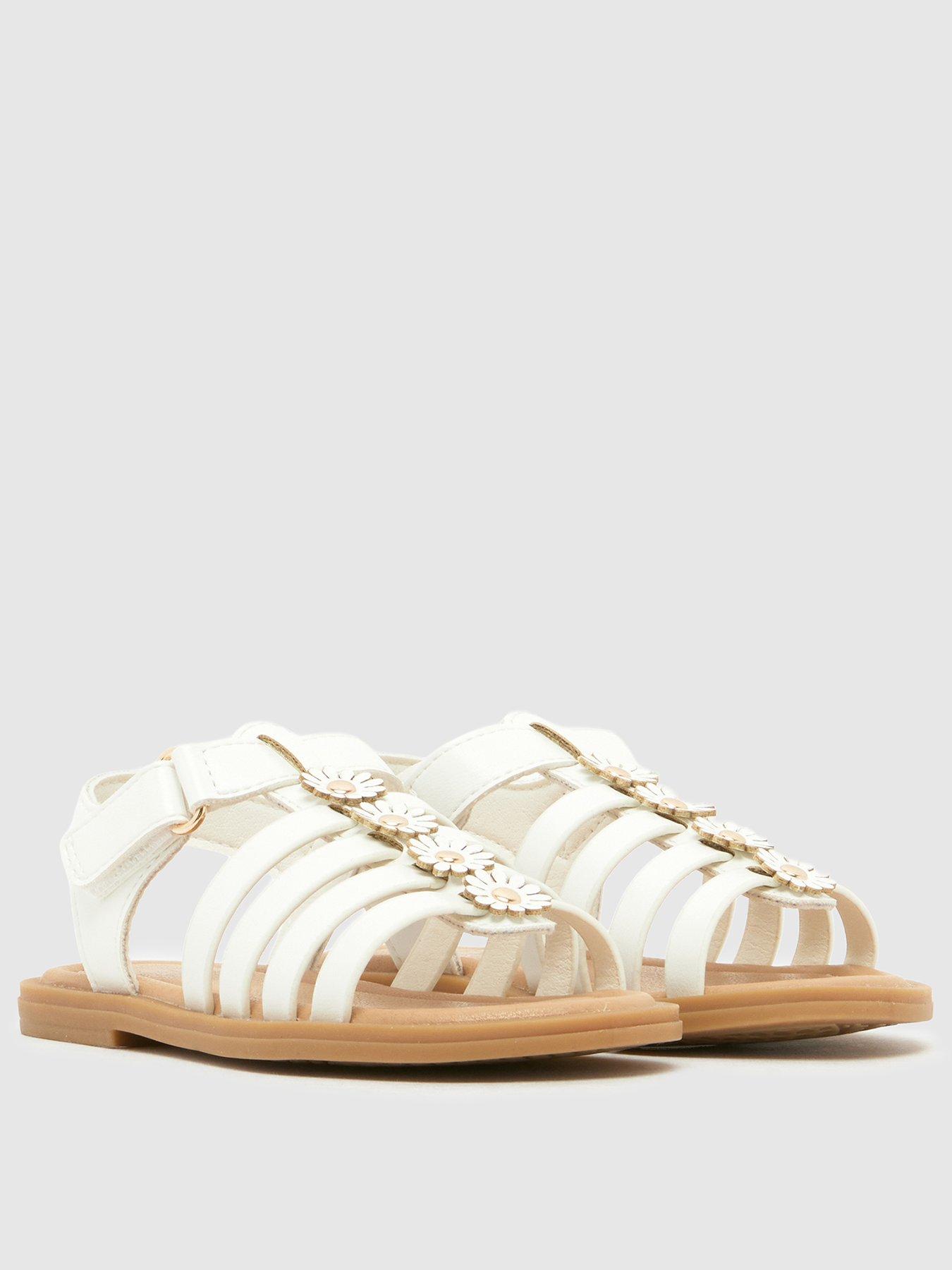 Image 3 of 4 of Schuh Toddler Thistle Gladiator Flower Sandal - White
