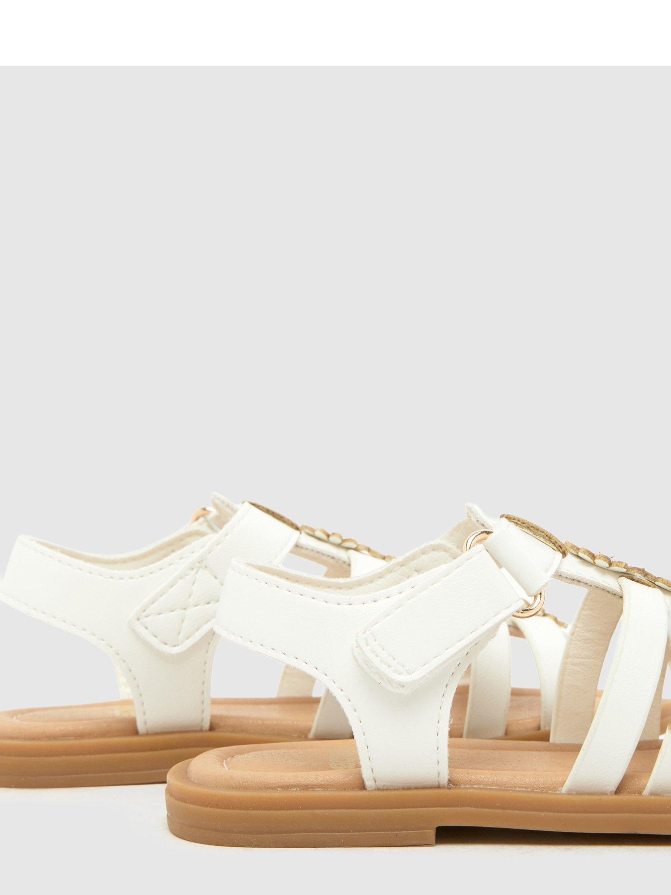 Image 4 of 4 of Schuh Toddler Thistle Gladiator Flower Sandal - White