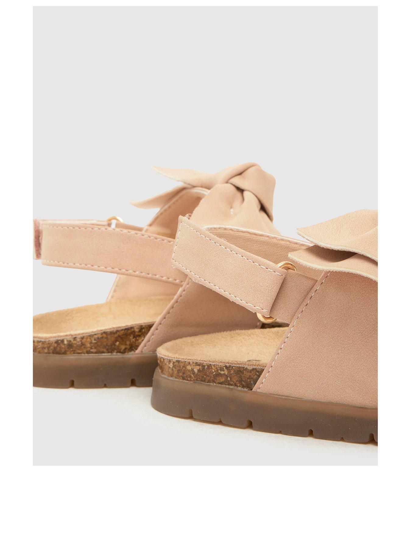  image of schuh-junior-tartan-bow-footbed-sandal-pink